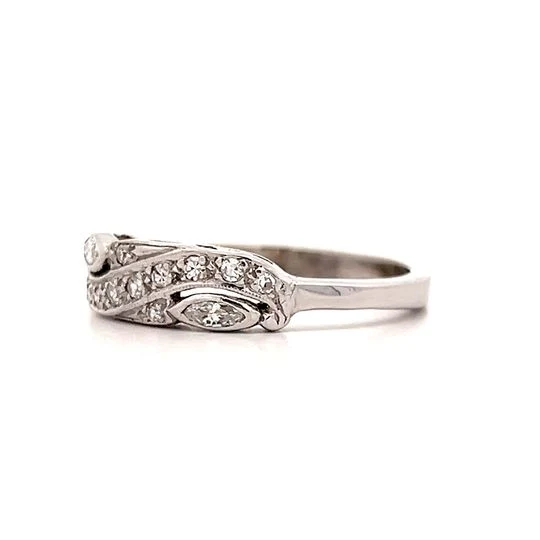 .36 Antique Art Deco Diamond Stacking Ring in 14k - Image 2
