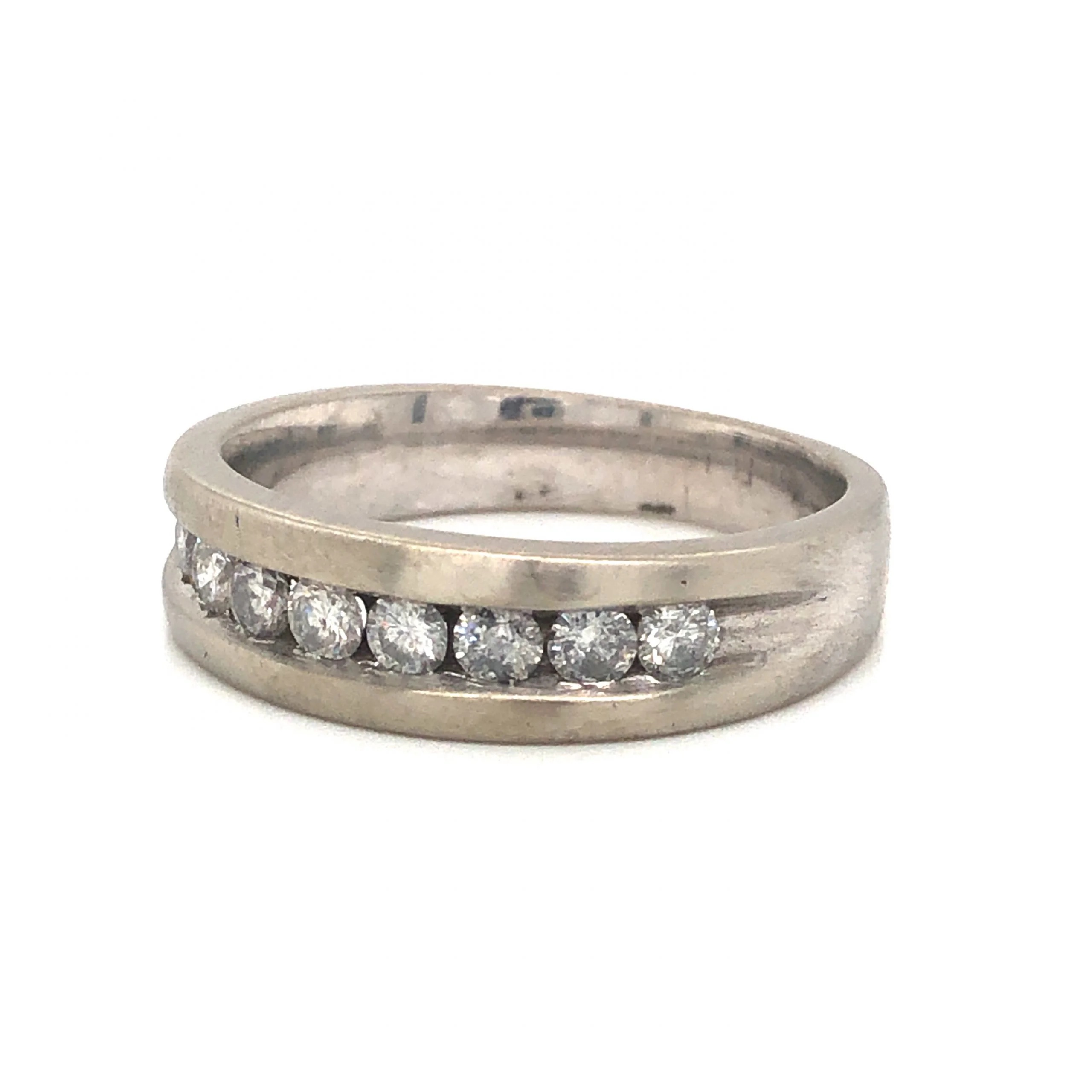 .36 Channel Set Diamond Wedding Band in 14k White Gold - Image 2