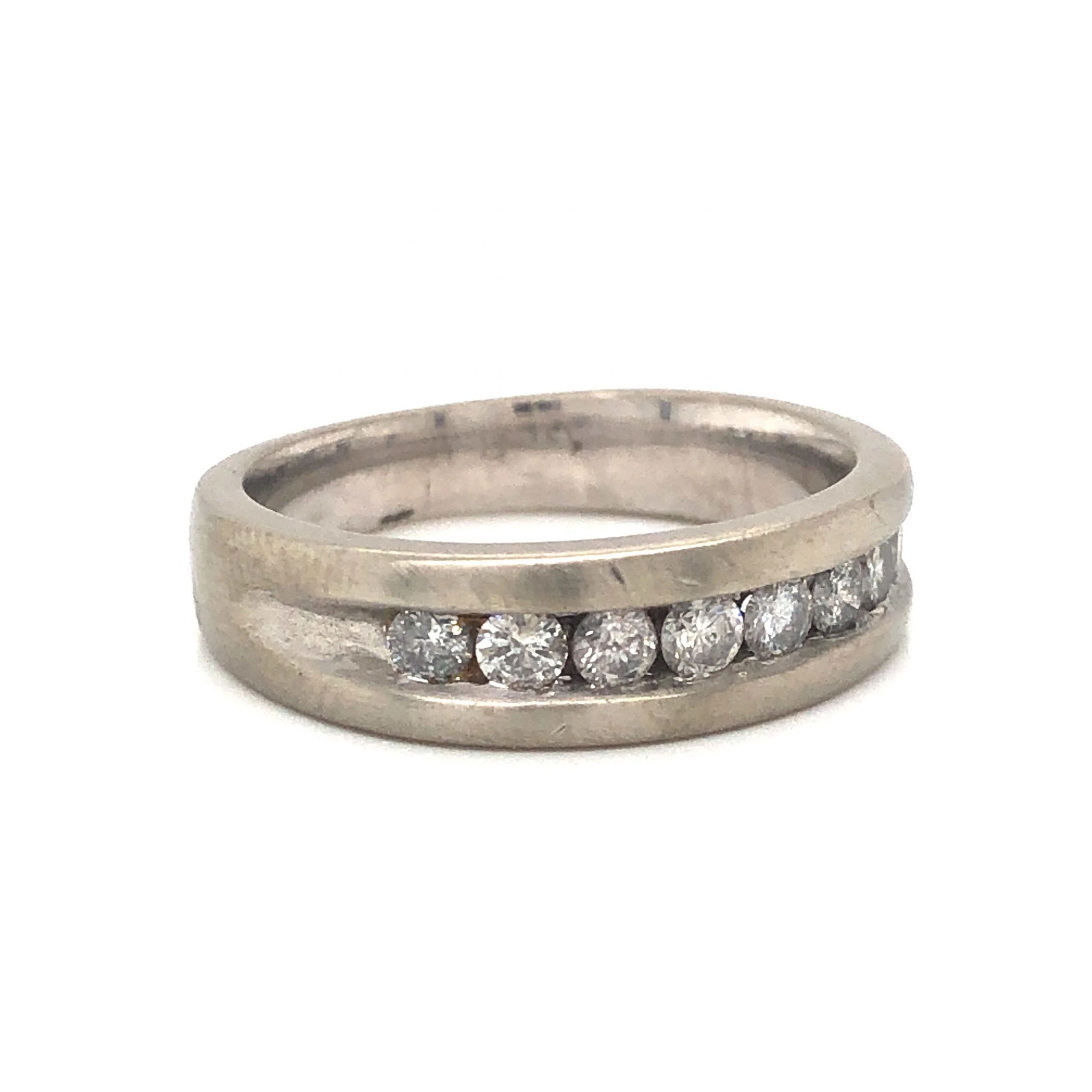 .36 Channel Set Diamond Wedding Band in 14k White Gold - Image 3