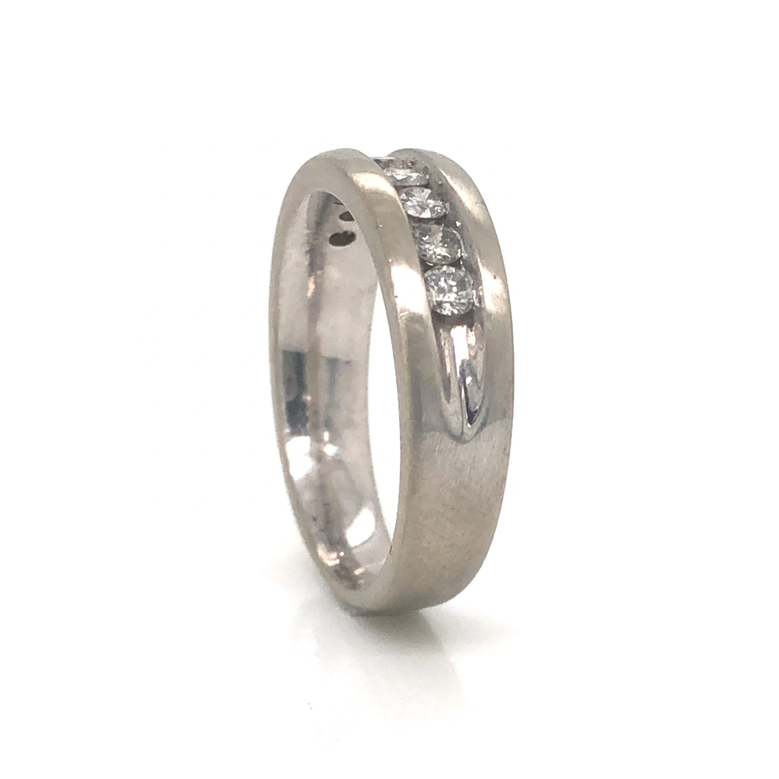 .36 Channel Set Diamond Wedding Band in 14k White Gold - Image 4