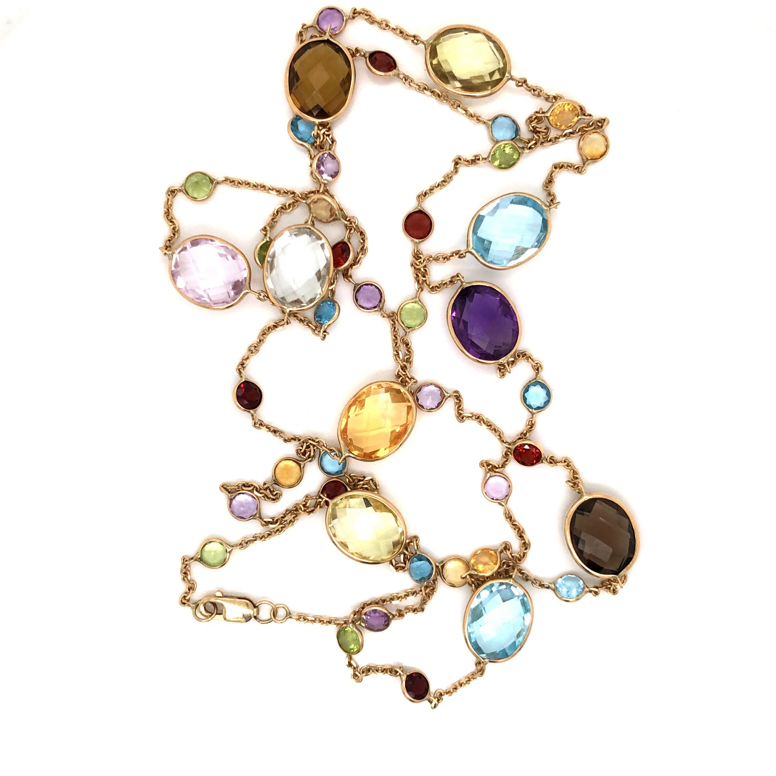 36" Multi-Gemstone Necklace in 14K Yellow Gold - Image 3
