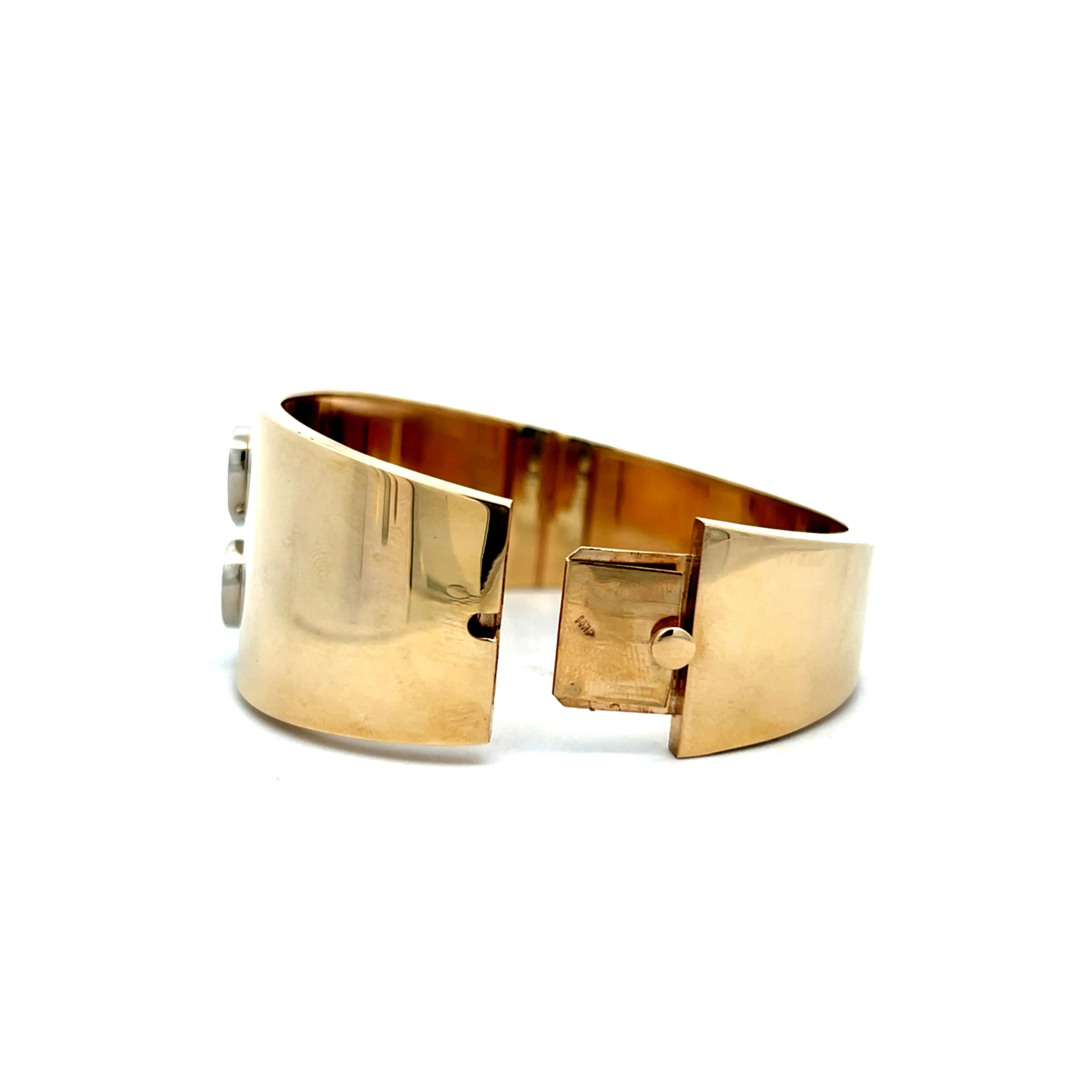 .36 Vintage Mid-Century Diamond Cuff Bracelet in 14k - Image 4