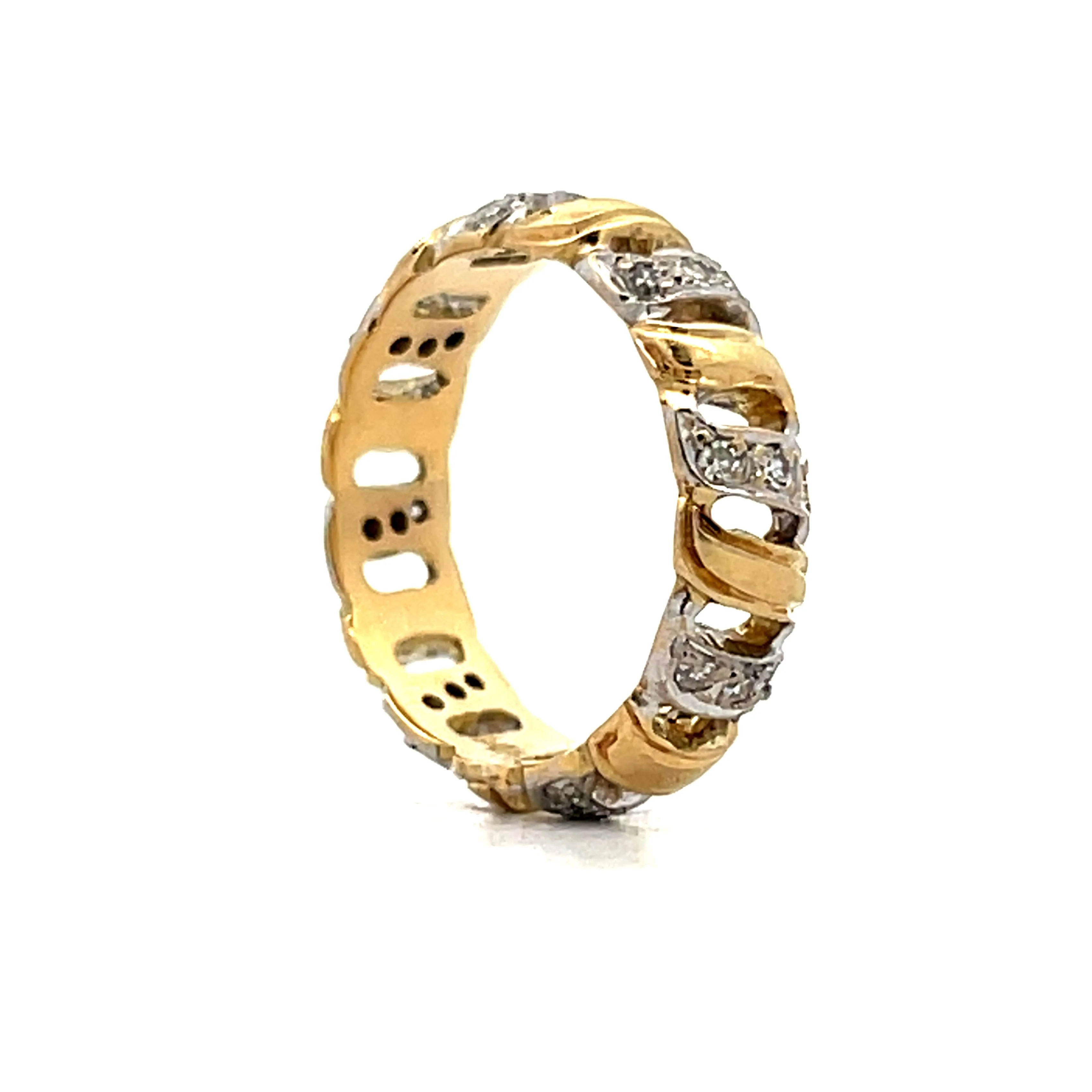 .36 Vintage Retro Diamond Stacking Ring in 14k - Image 5