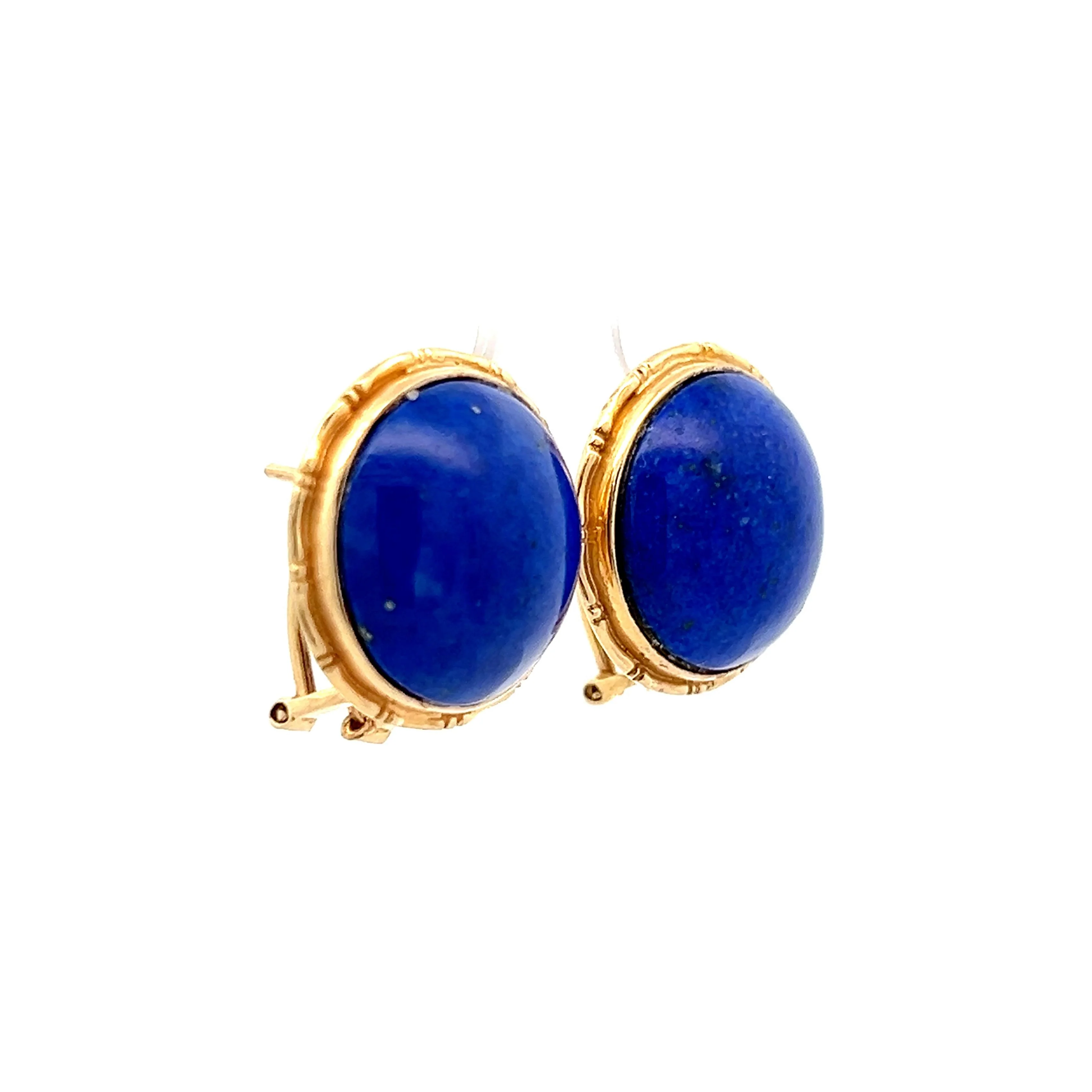 37.80 Lapis Cabochon Stud Earrings in 14k - Image 3