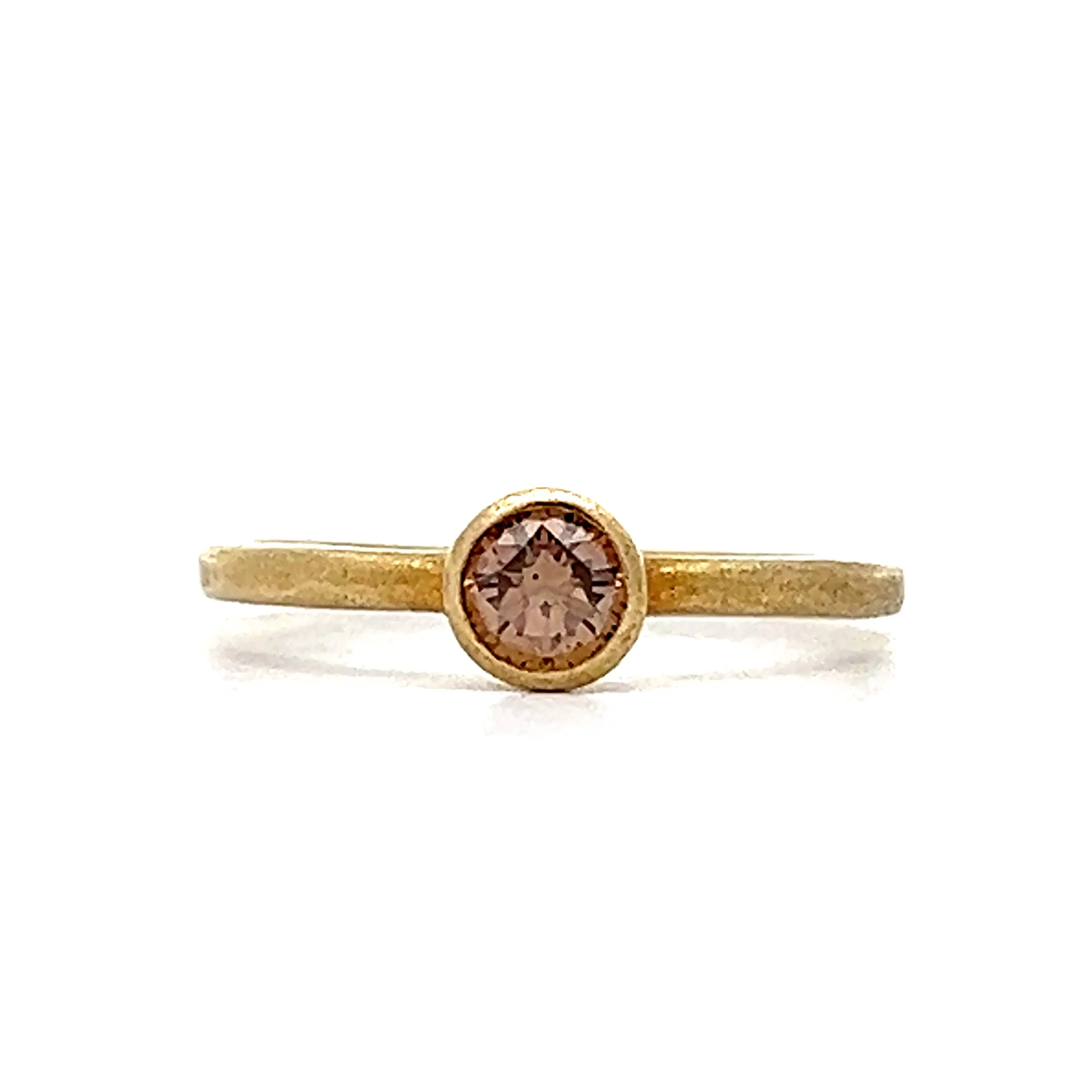 .37 Fancy Light Brown Diamond Engagement Ring 18k