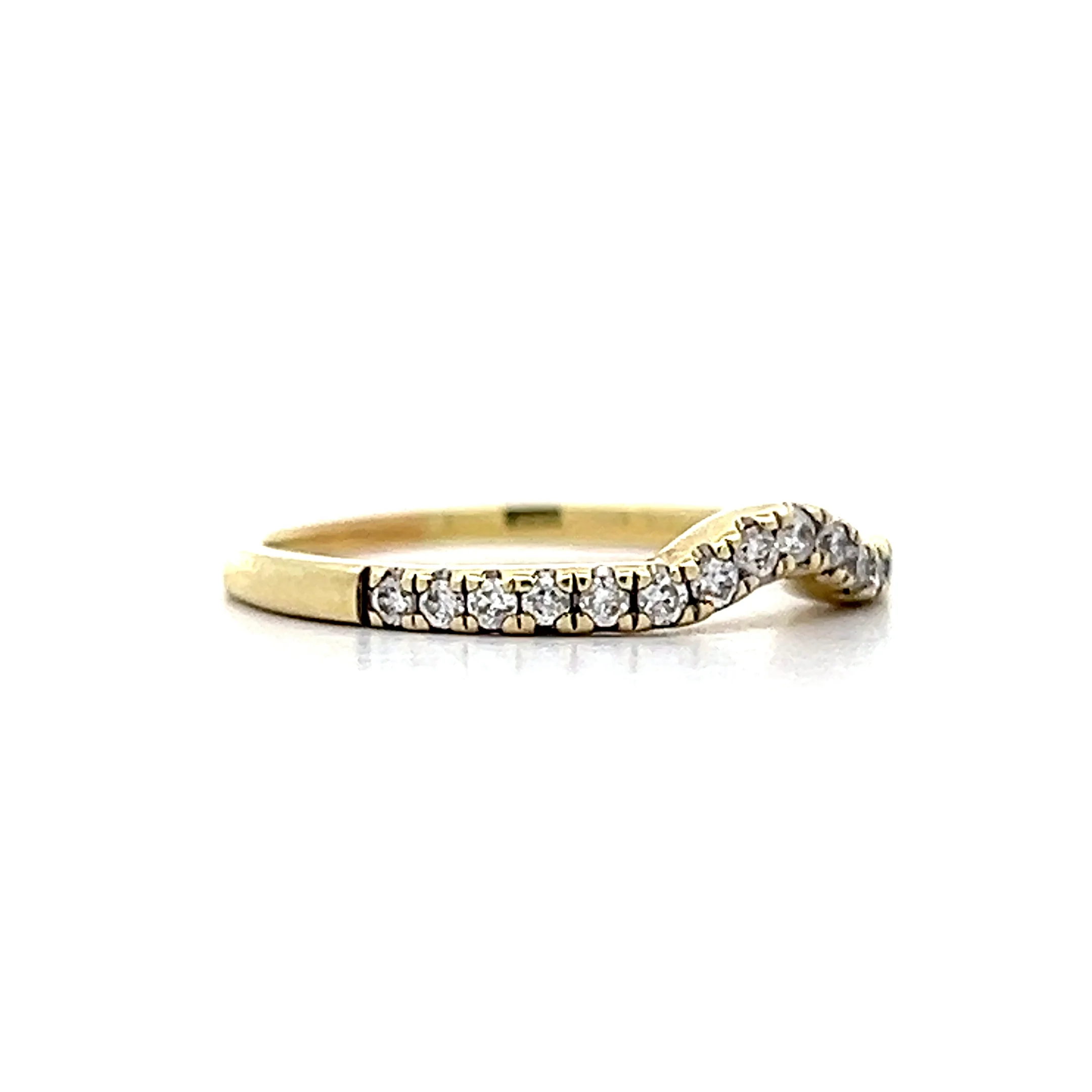.38 Curvy Contour Diamond Wedding Band in 14k - Image 3