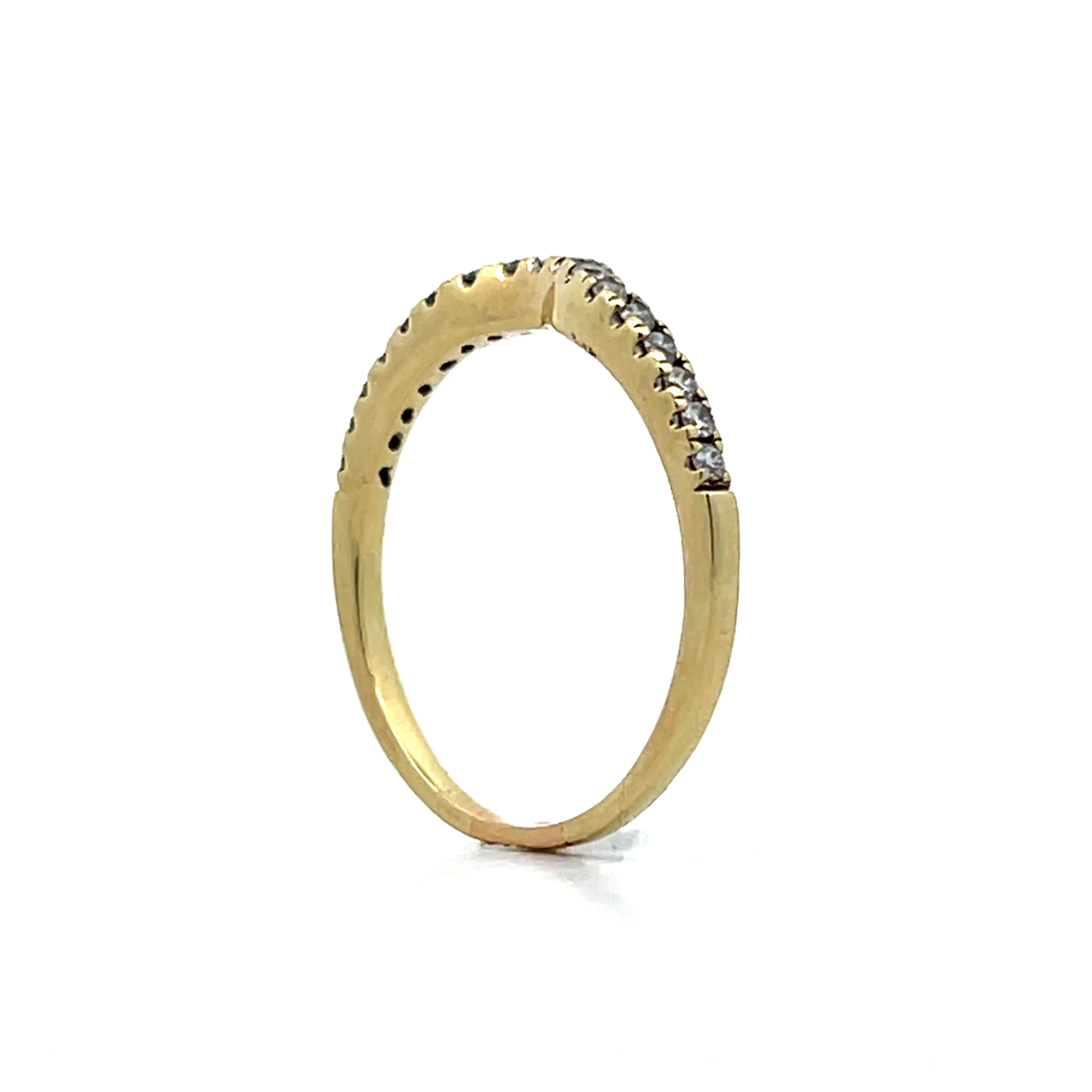 .38 Curvy Contour Diamond Wedding Band in 14k - Image 4