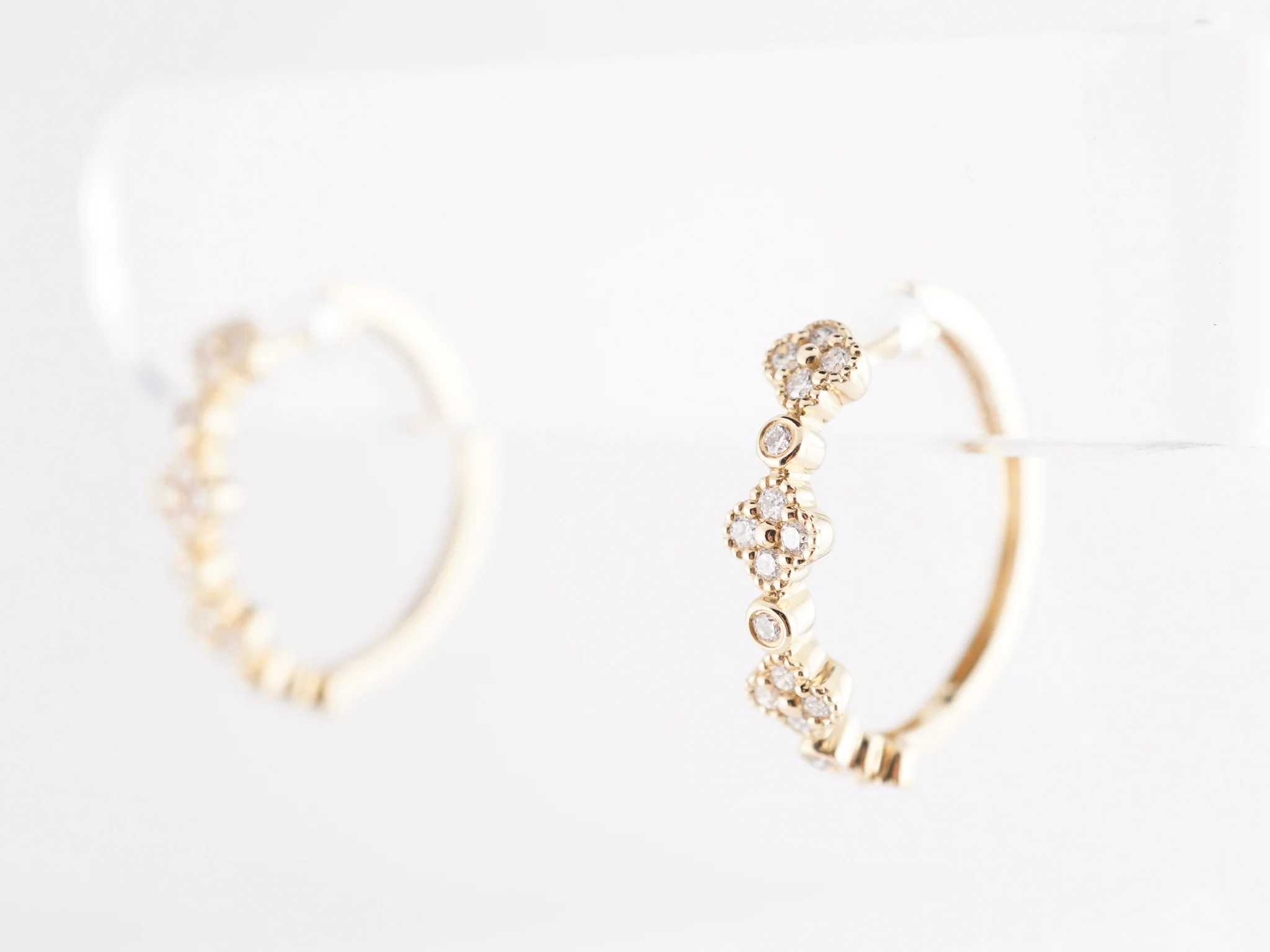 .38 Diamond Hoop Earrings in 14K Yellow Gold - Image 2