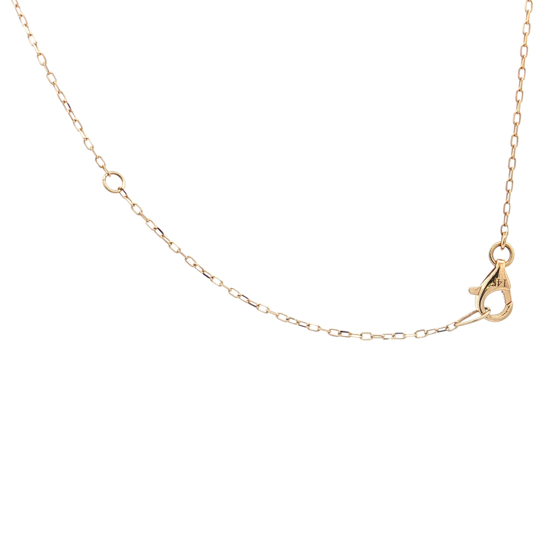 .38 Square Garnet & Citrine Pendant Necklace 14k - Image 4