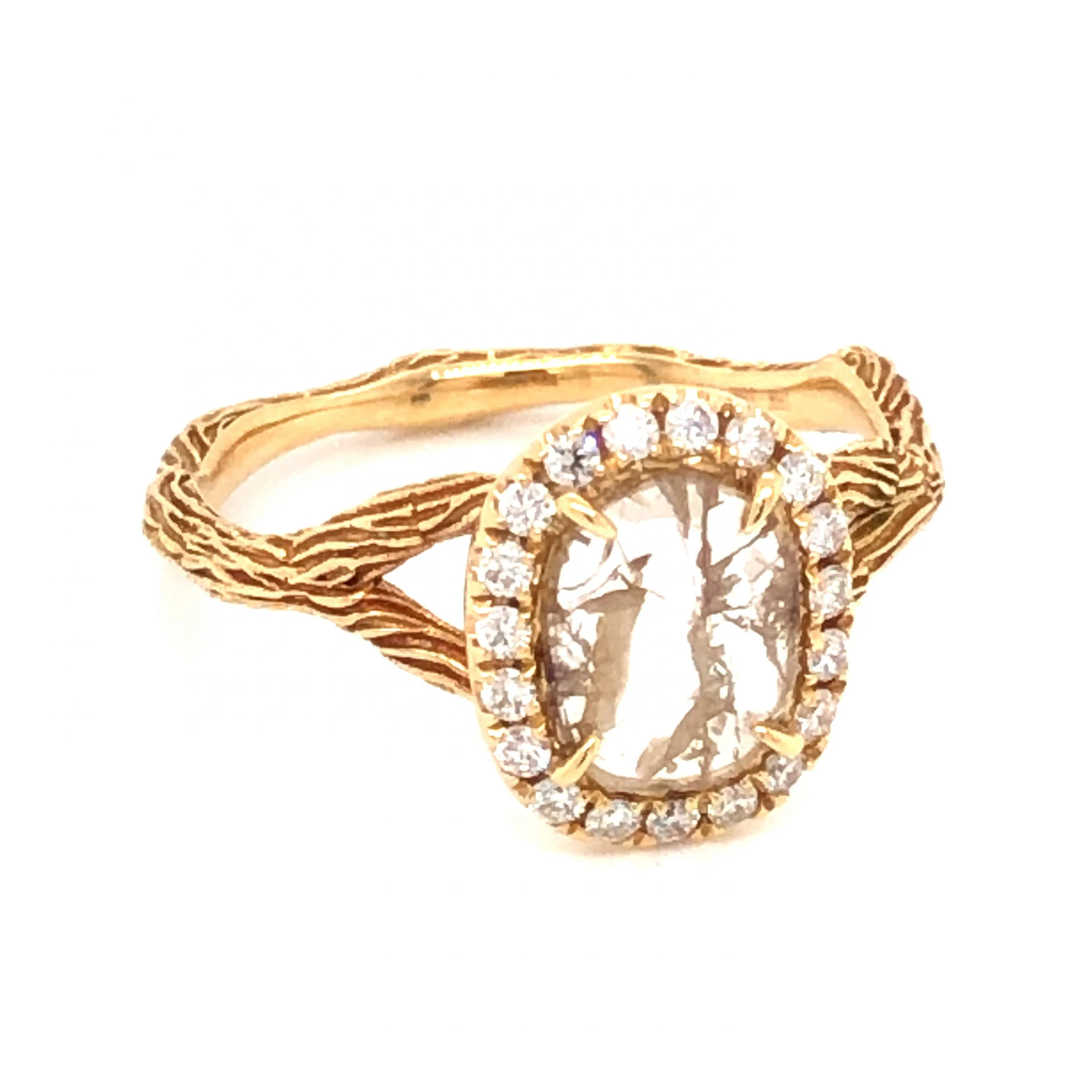 .39 Rose Cut Diamond Engagement Ring in 18K Yellow Gold - Image 3