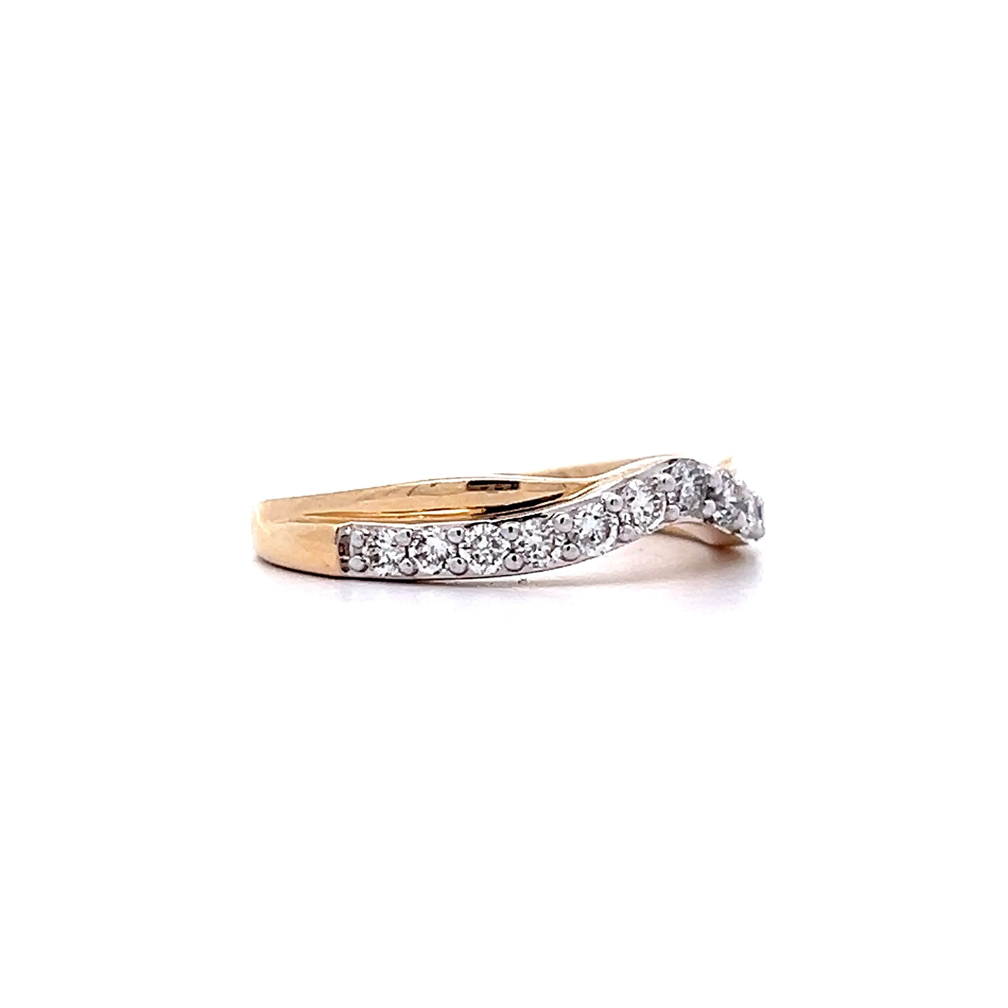 .39 Round Diamond Two-Tone Contour Band in 14k - Image 3