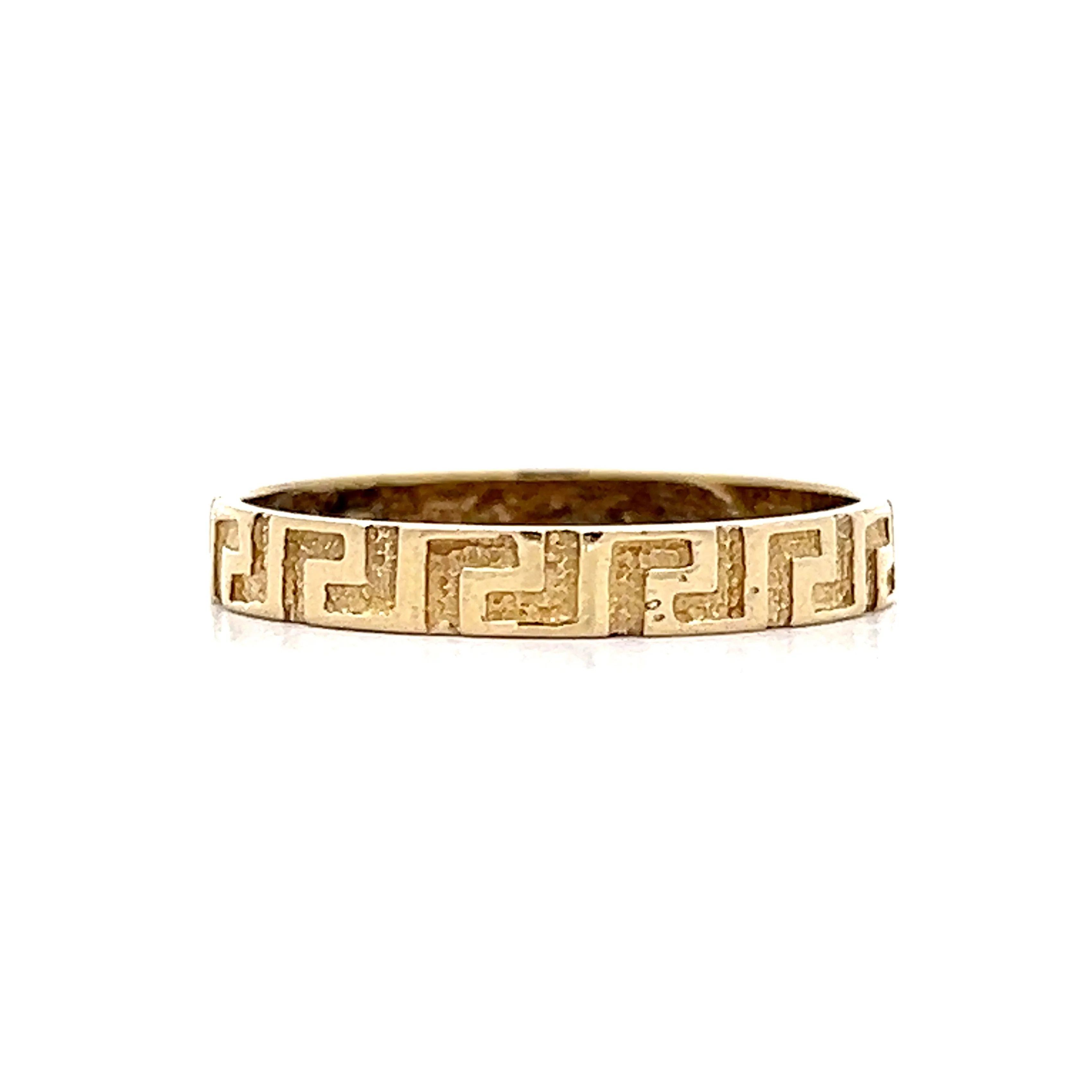 3mm Greek Key Wedding Band in 14k Yellow Gold