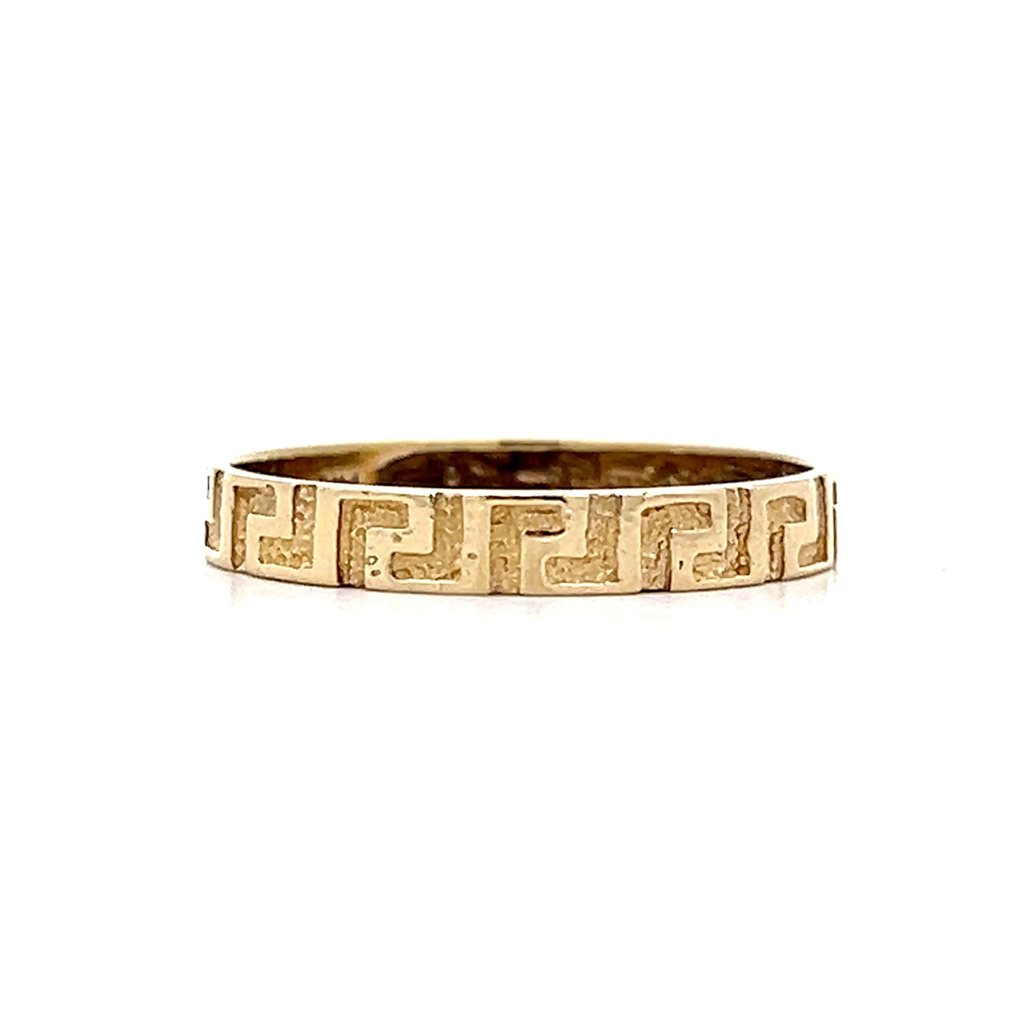 3mm Greek Key Wedding Band in 14k Yellow Gold - Image 2