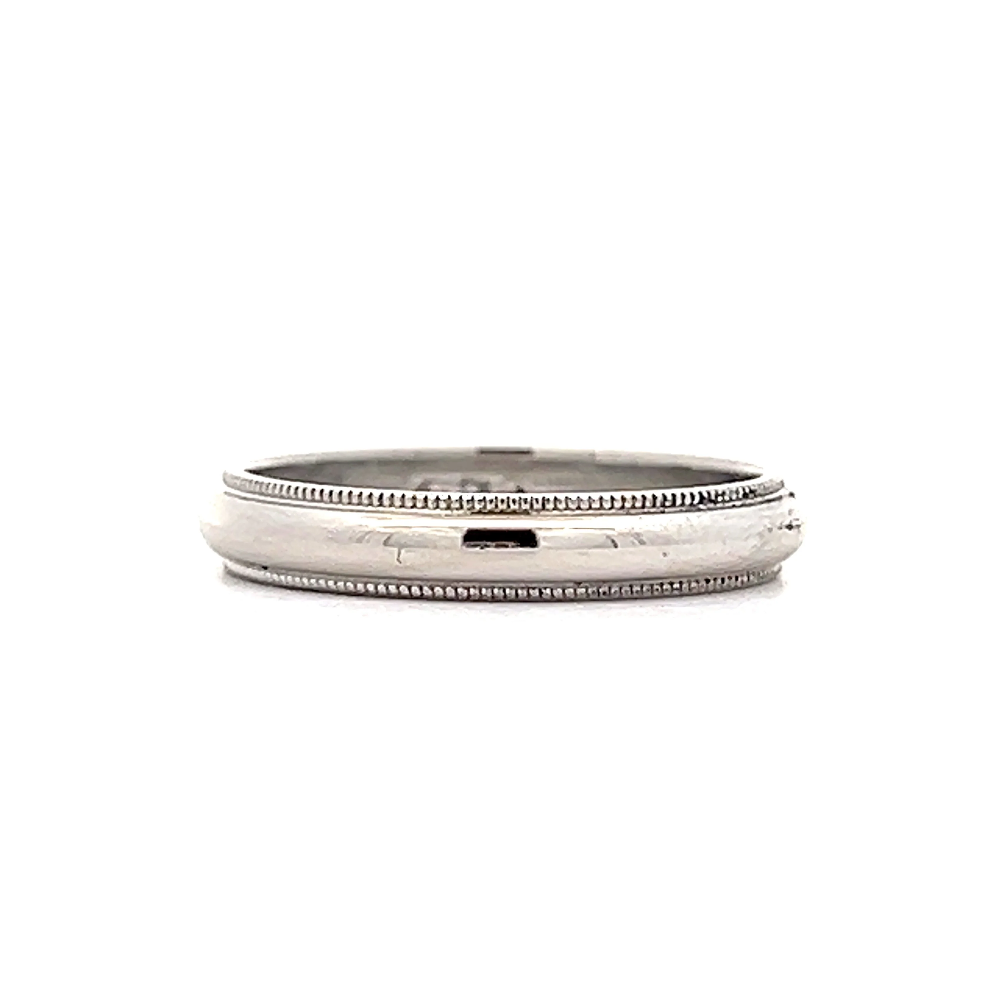 3mm Milgrain Wedding Band in 14k White Gold - Image 2