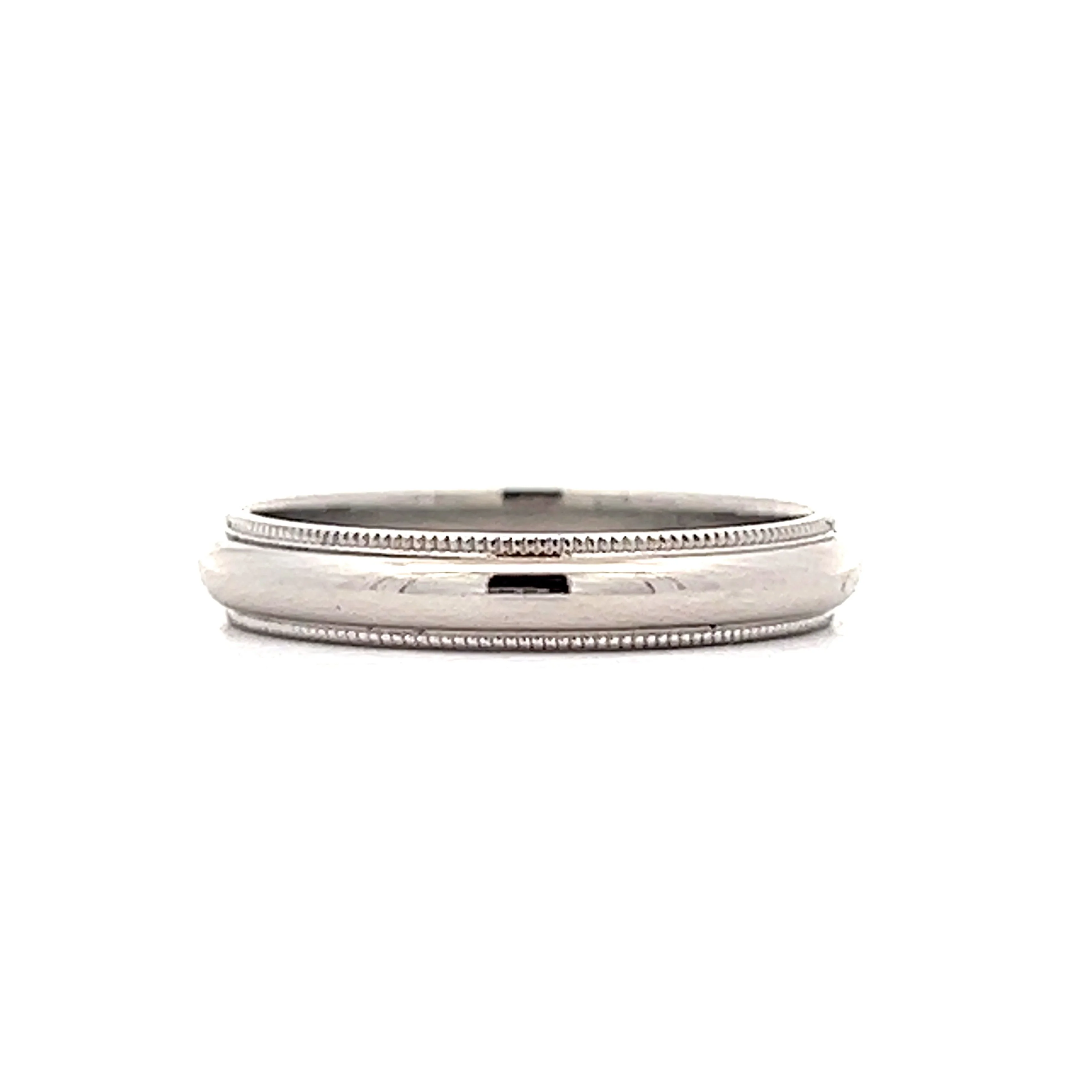 3mm Milgrain Wedding Band in 14k White Gold - Image 3