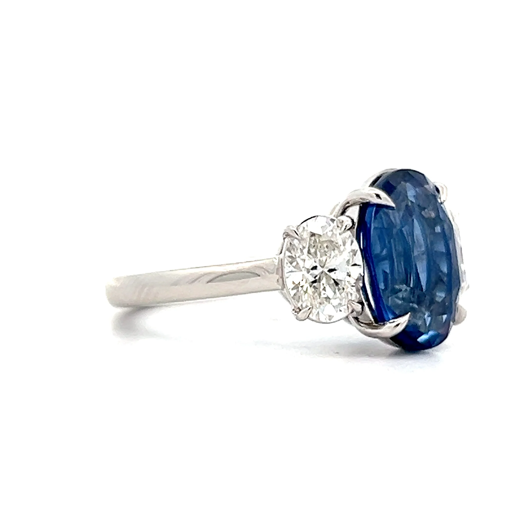 4.04 Oval Sapphire & Diamond Engagement Ring in Platinum - Image 3