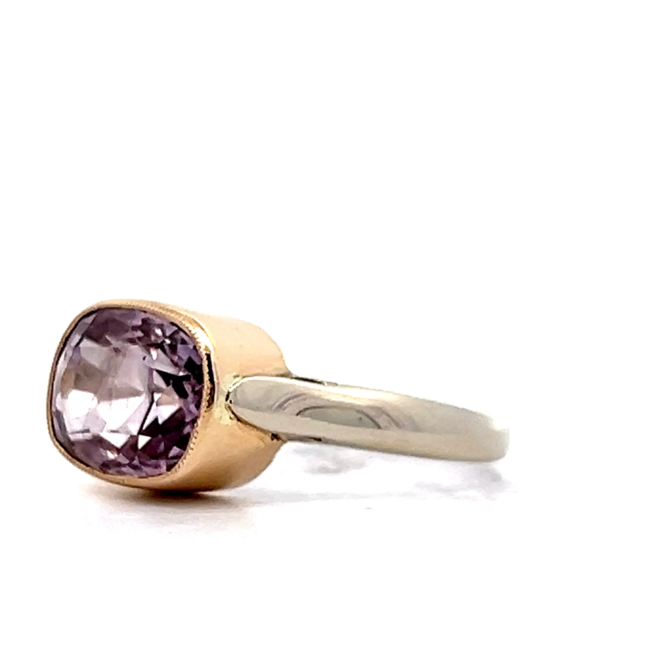 4.05 Cushion Purple Sapphire Engagement Ring in 14k - Image 2