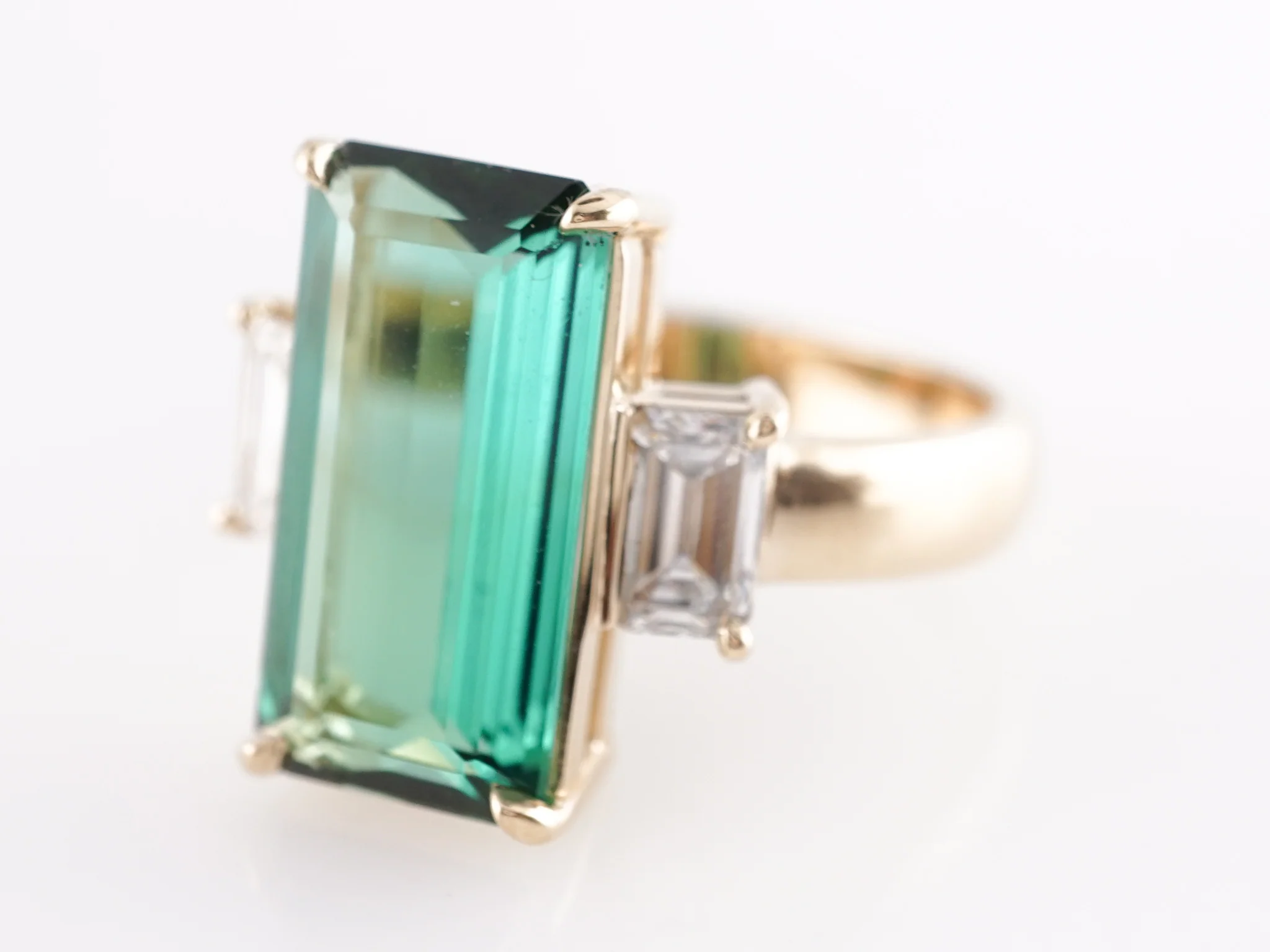 4.12 Tourmaline Engagement Ring in 14k Yellow Gold - Image 5