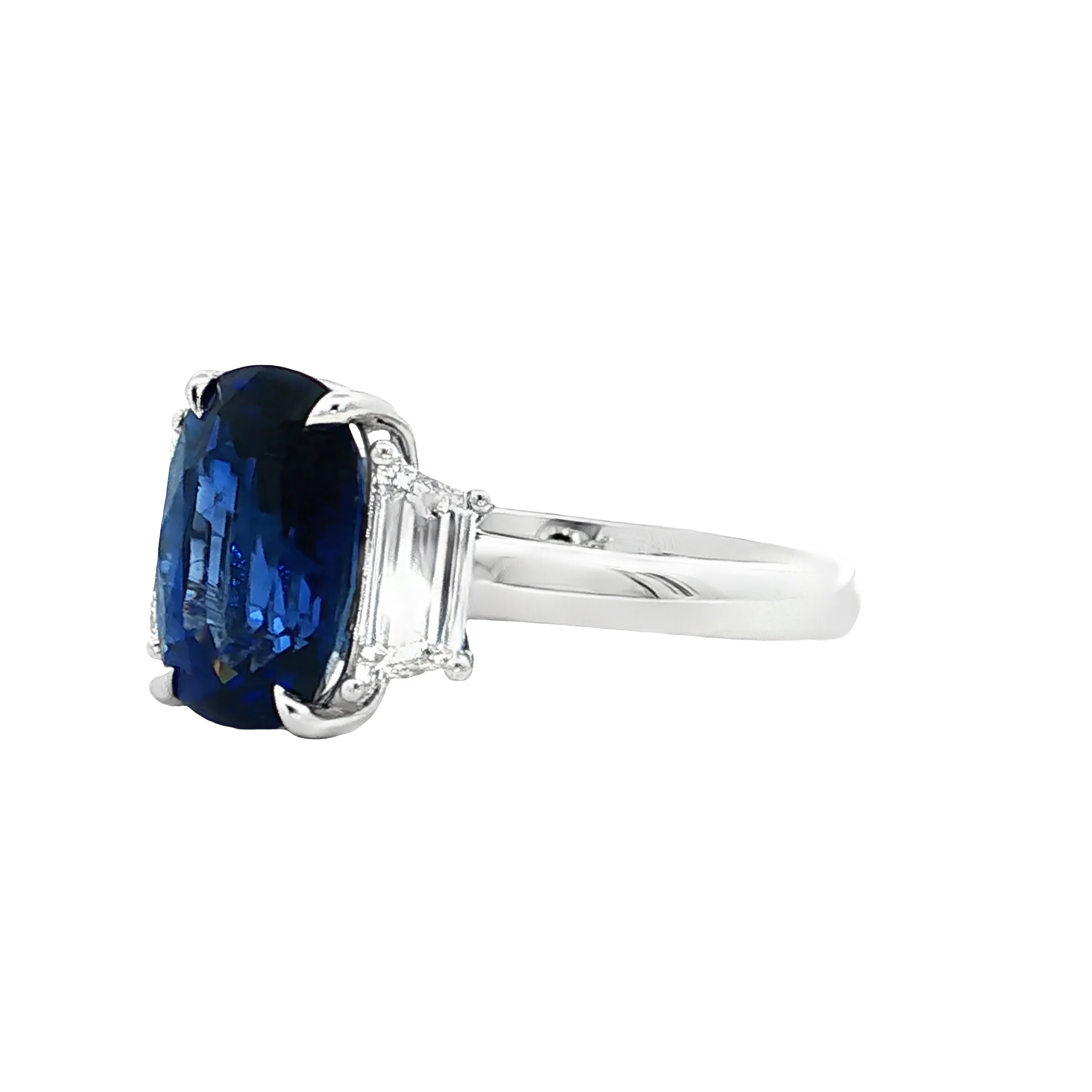 4.15 Cushion Sapphire & Diamond Engagement Ring 18k - Image 2