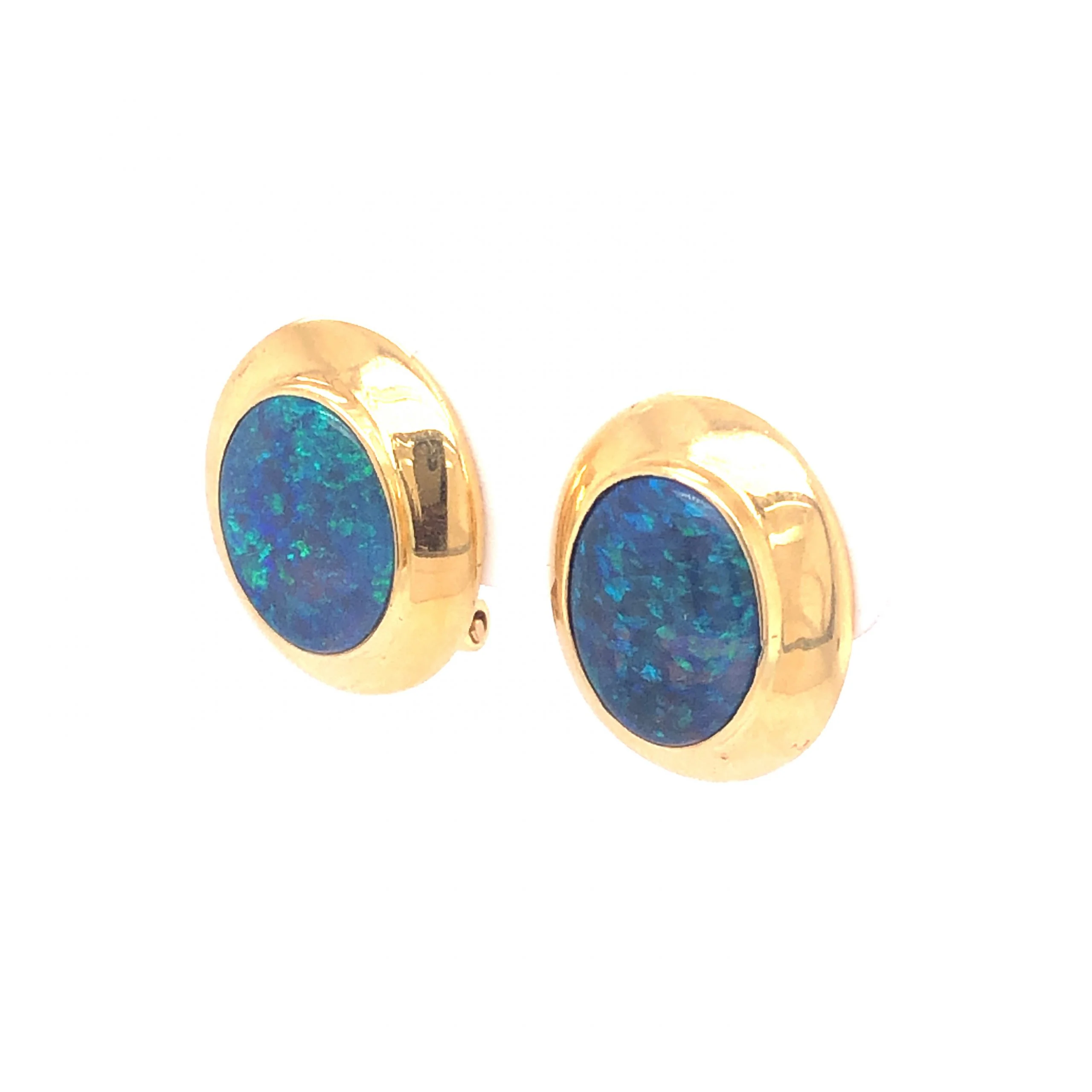 4.17 Carat Opal Earrings in 18k Yellow Gold - Image 2