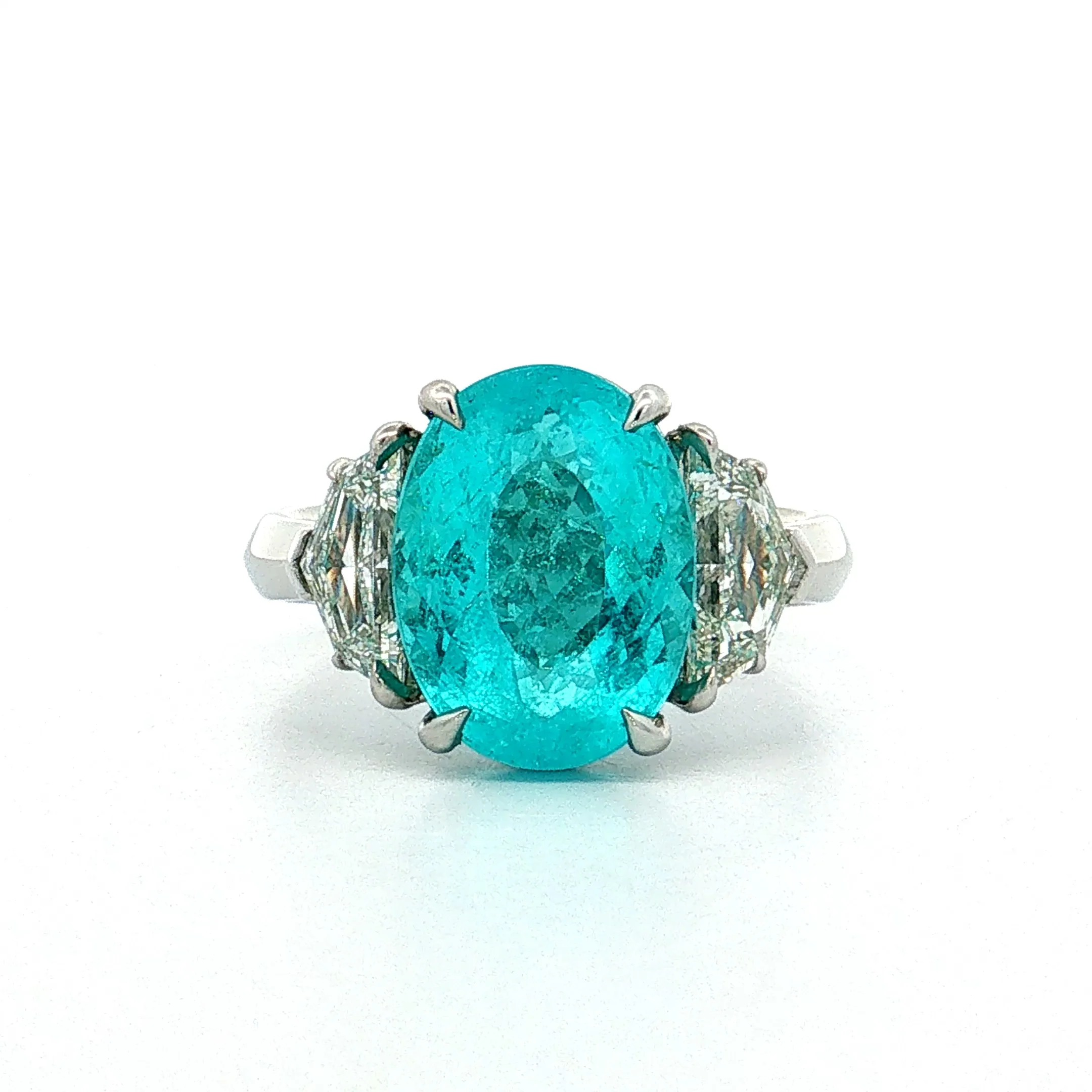 4.24 Paraiba Tourmaline & Diamond Ring Platinum