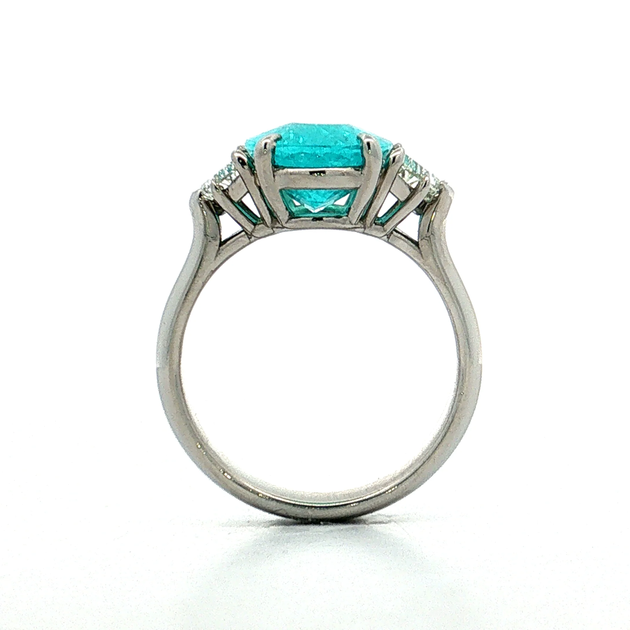 4.24 Paraiba Tourmaline & Diamond Ring Platinum - Image 4