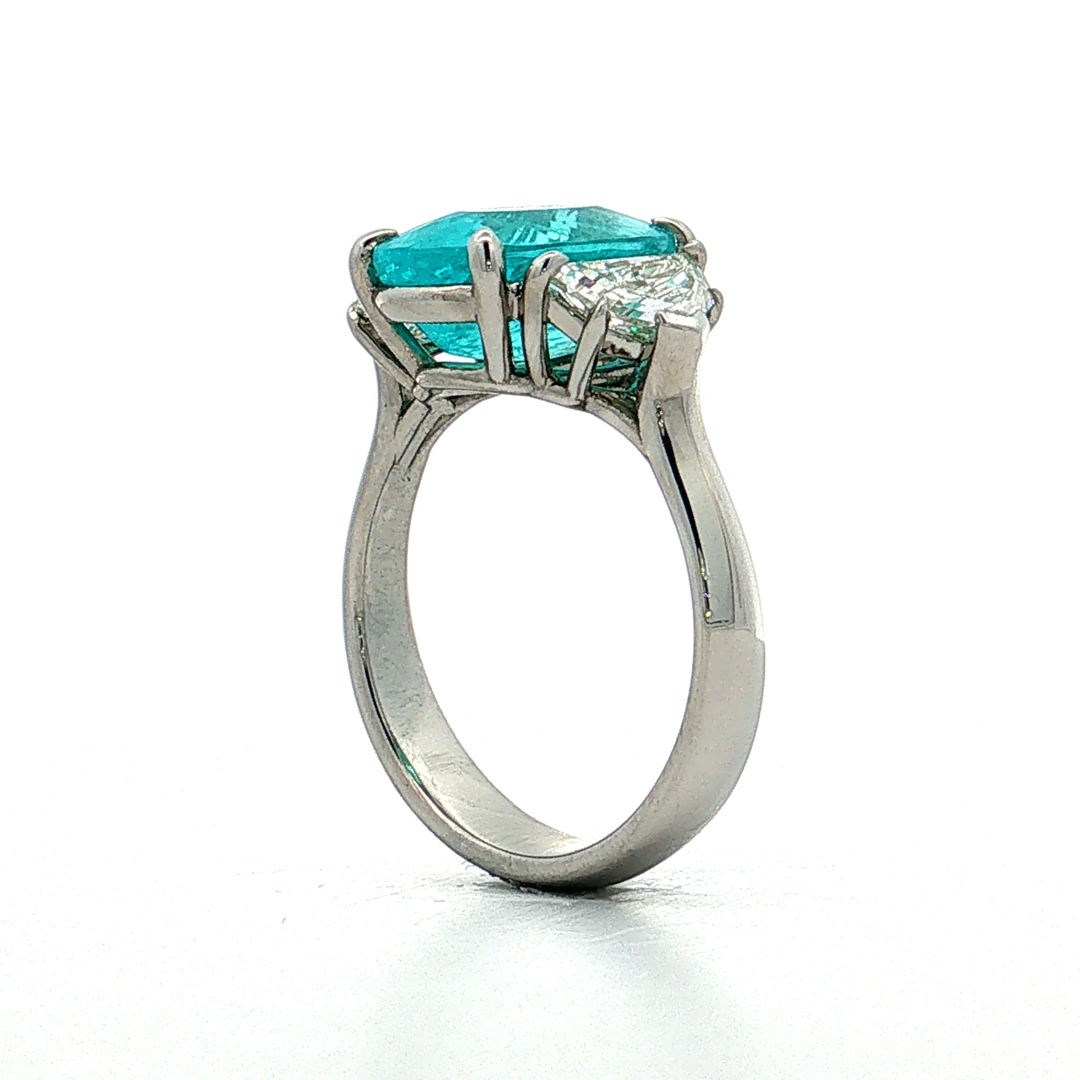 4.24 Paraiba Tourmaline & Diamond Ring Platinum - Image 5