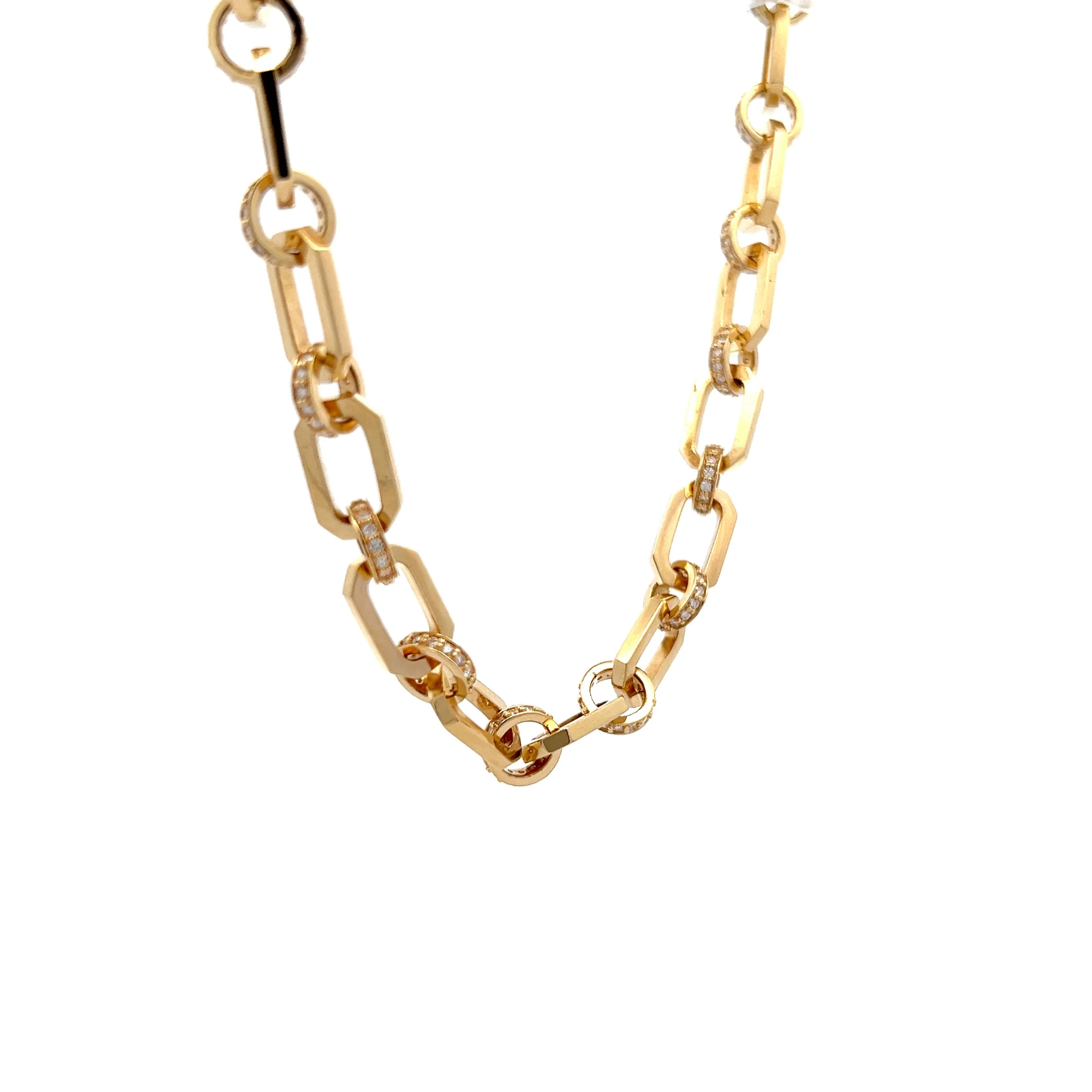 4.32 Geometric Link Necklace in 14k Yellow Gold - Image 3