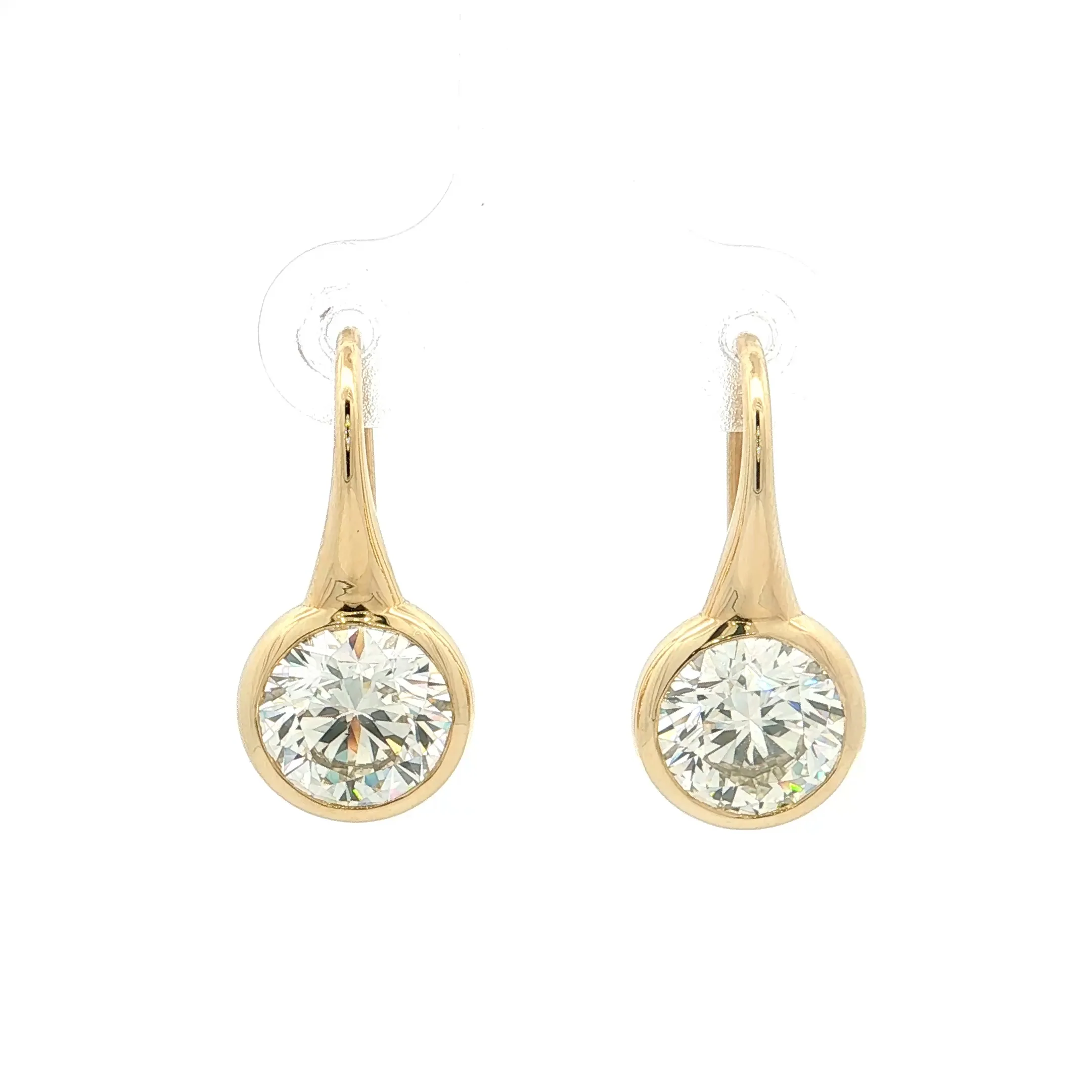 4.40 GIA Round Brilliant Diamond Stud Earrings 14k