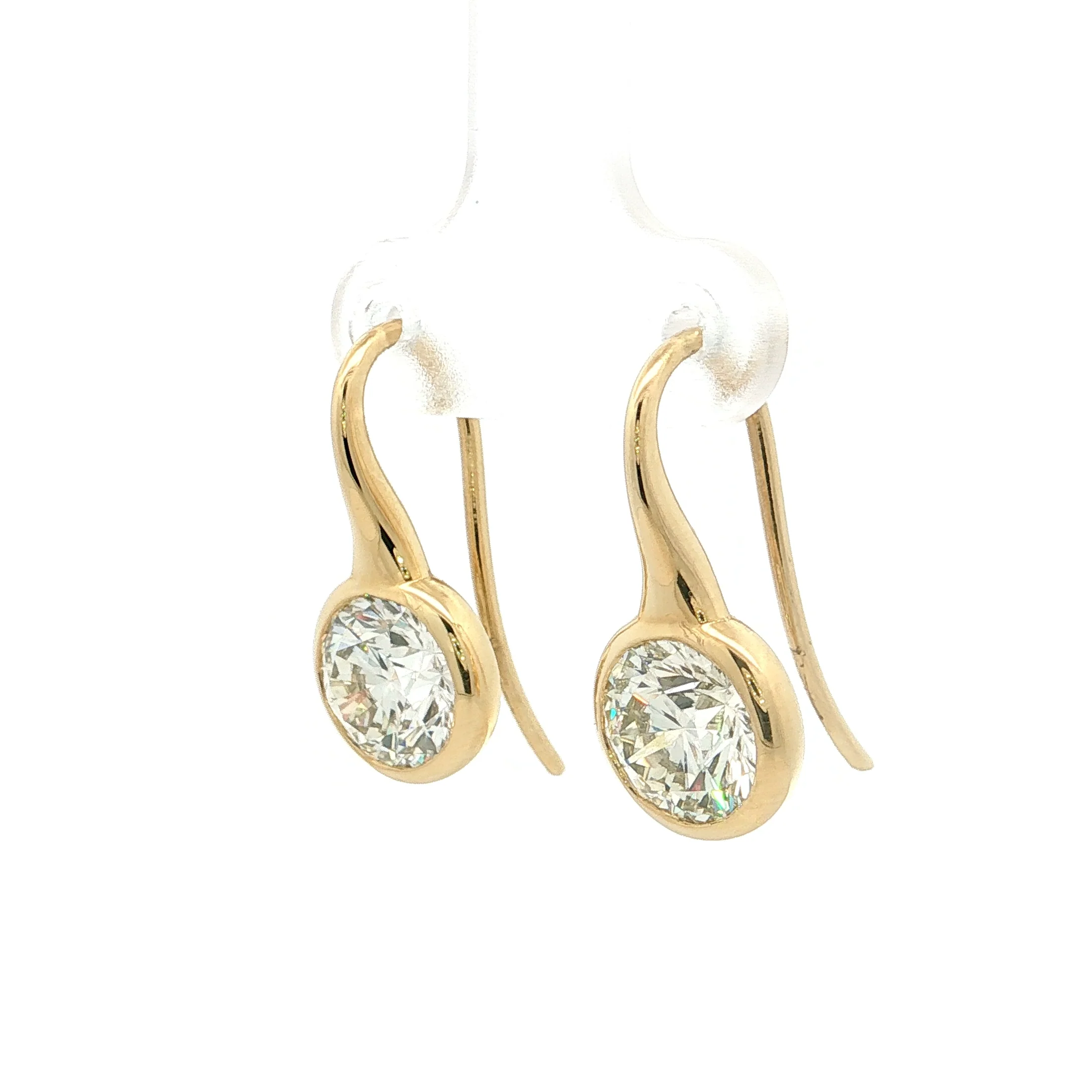 4.40 GIA Round Brilliant Diamond Stud Earrings 14k - Image 2