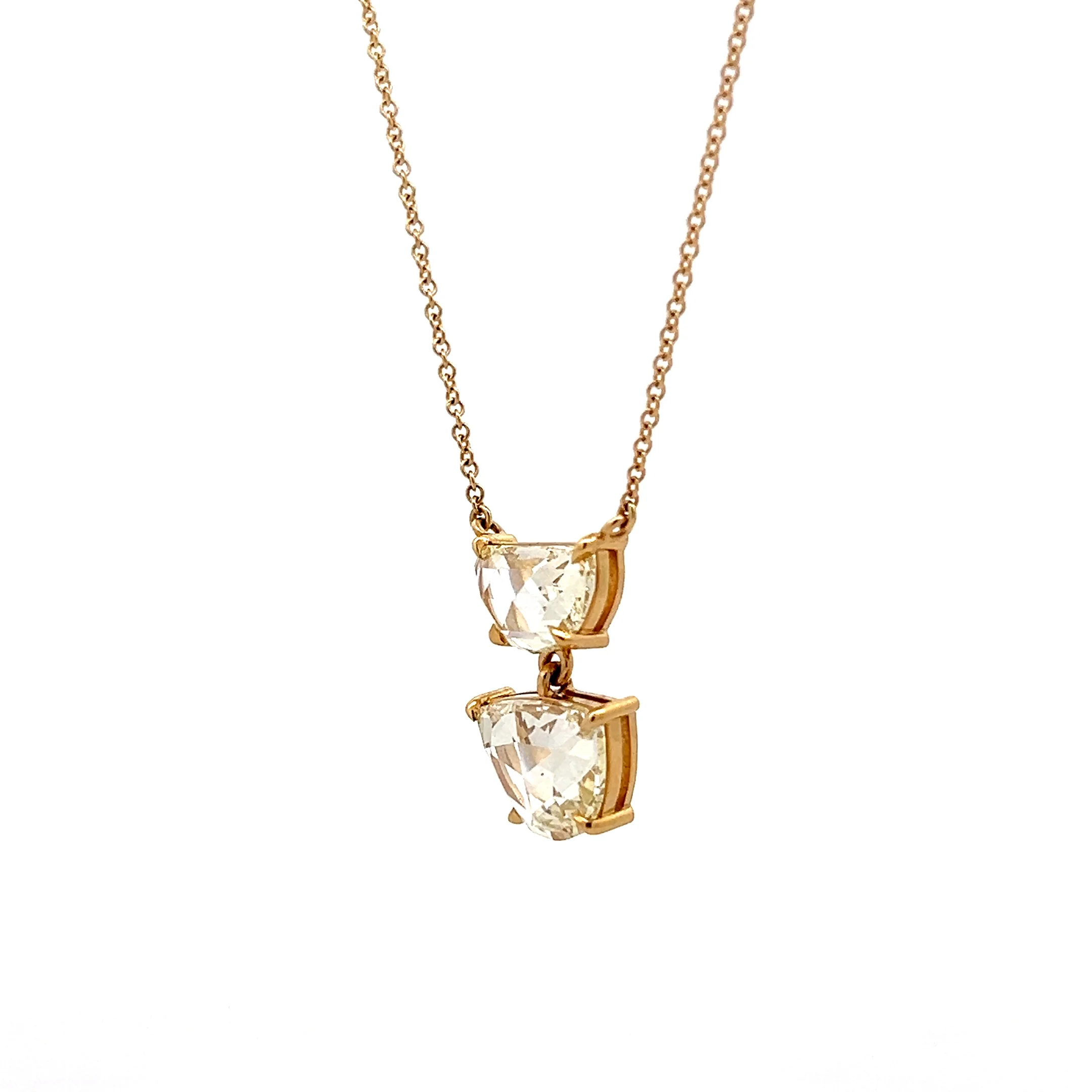 4.50 Rose Cut Diamond Pendant Necklace in 18k - Image 2