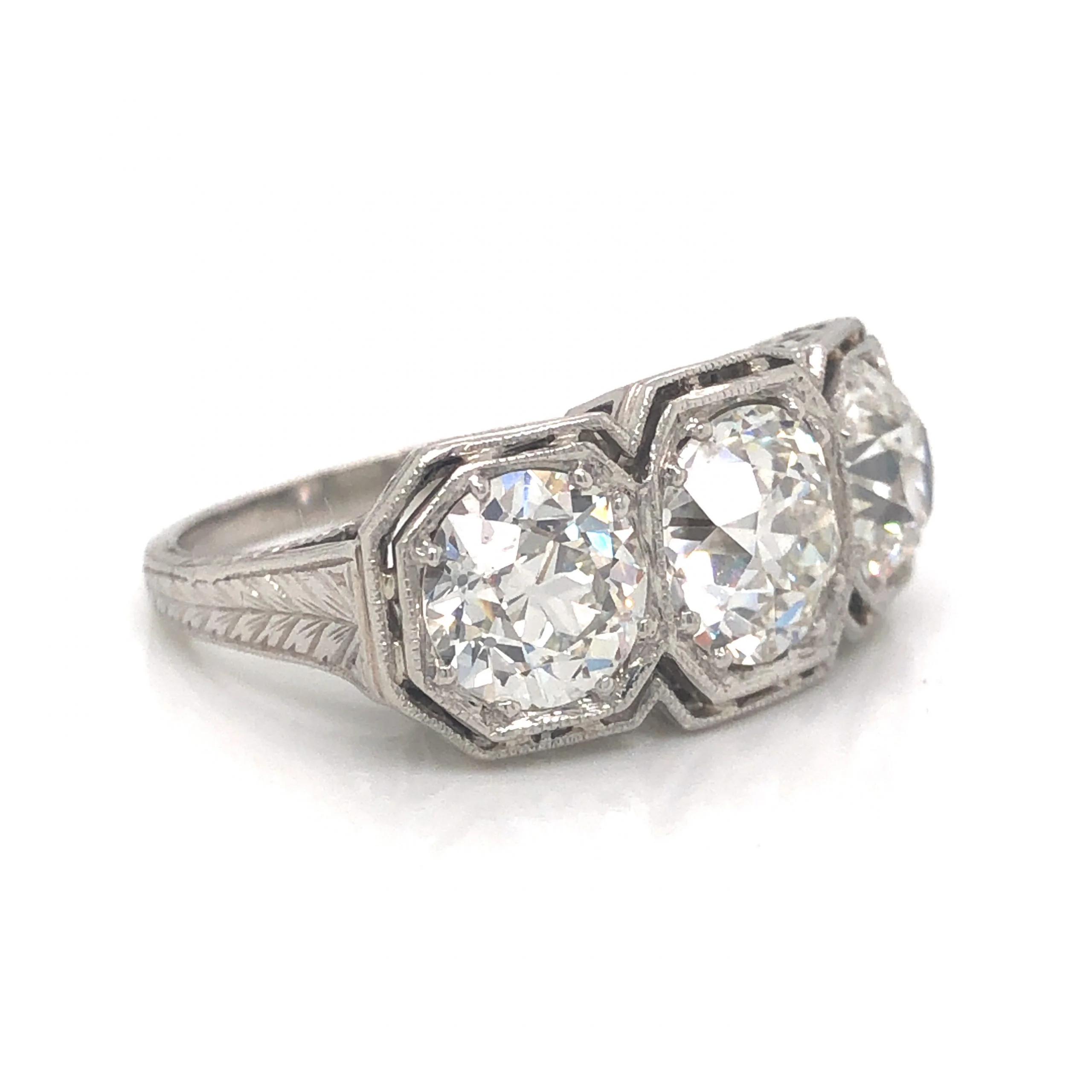 4.55 Old European Cut Diamond Cocktail Ring in Platinum - Image 3