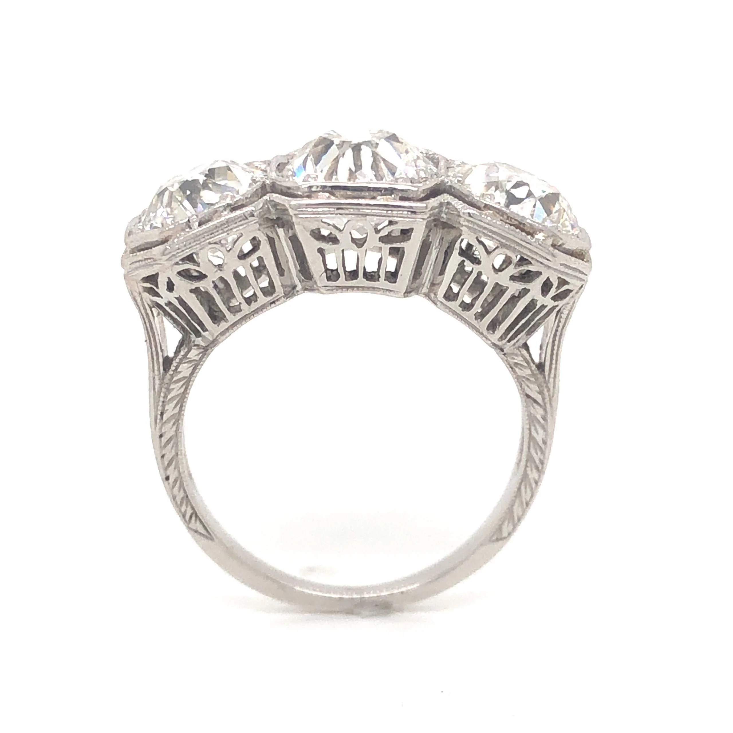 4.55 Old European Cut Diamond Cocktail Ring in Platinum - Image 4