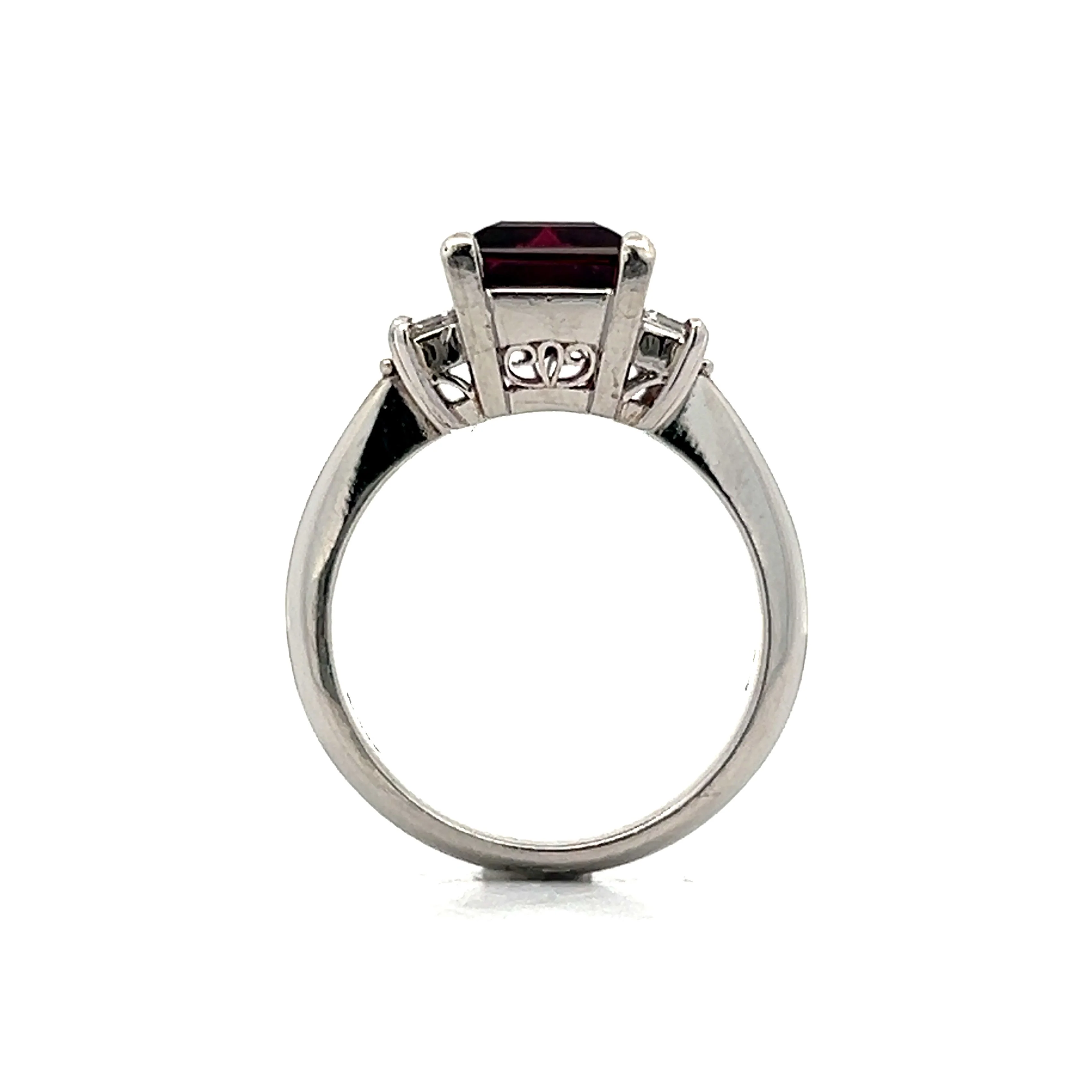 4.64 Emerald Cut Tourmaline Cocktail Ring in Platinum - Image 4