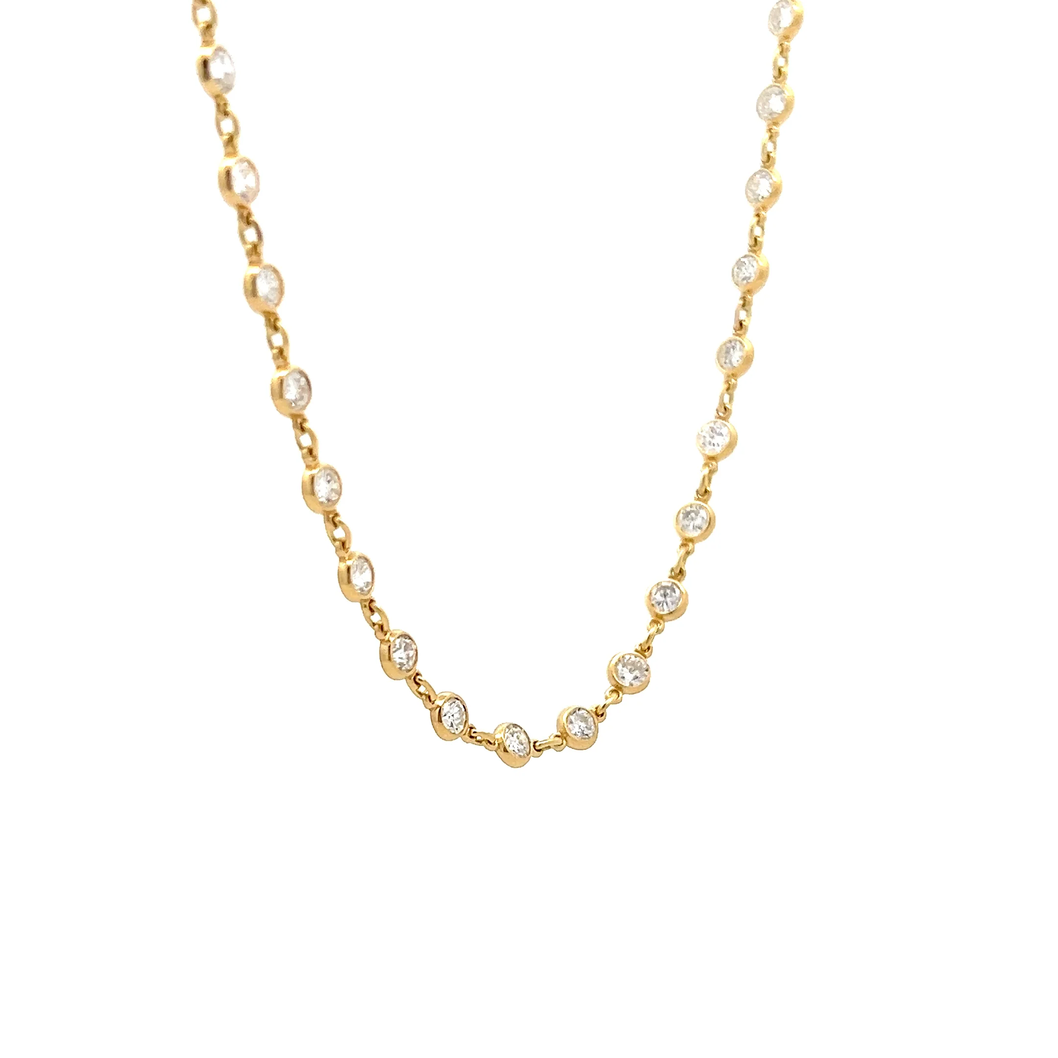 4.70 Bezel Diamond Necklace in 18k Yellow Gold - Image 3