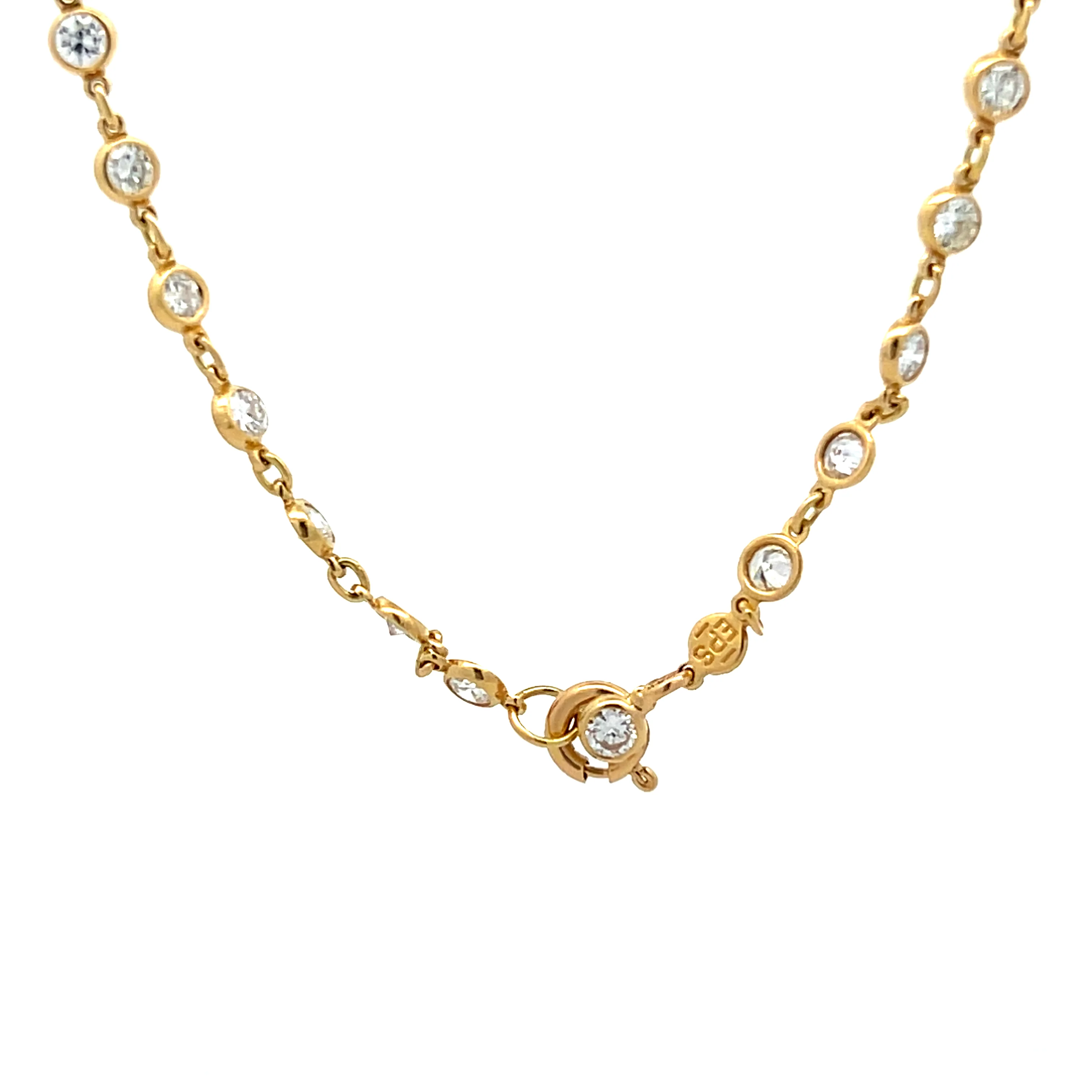 4.70 Bezel Diamond Necklace in 18k Yellow Gold - Image 4