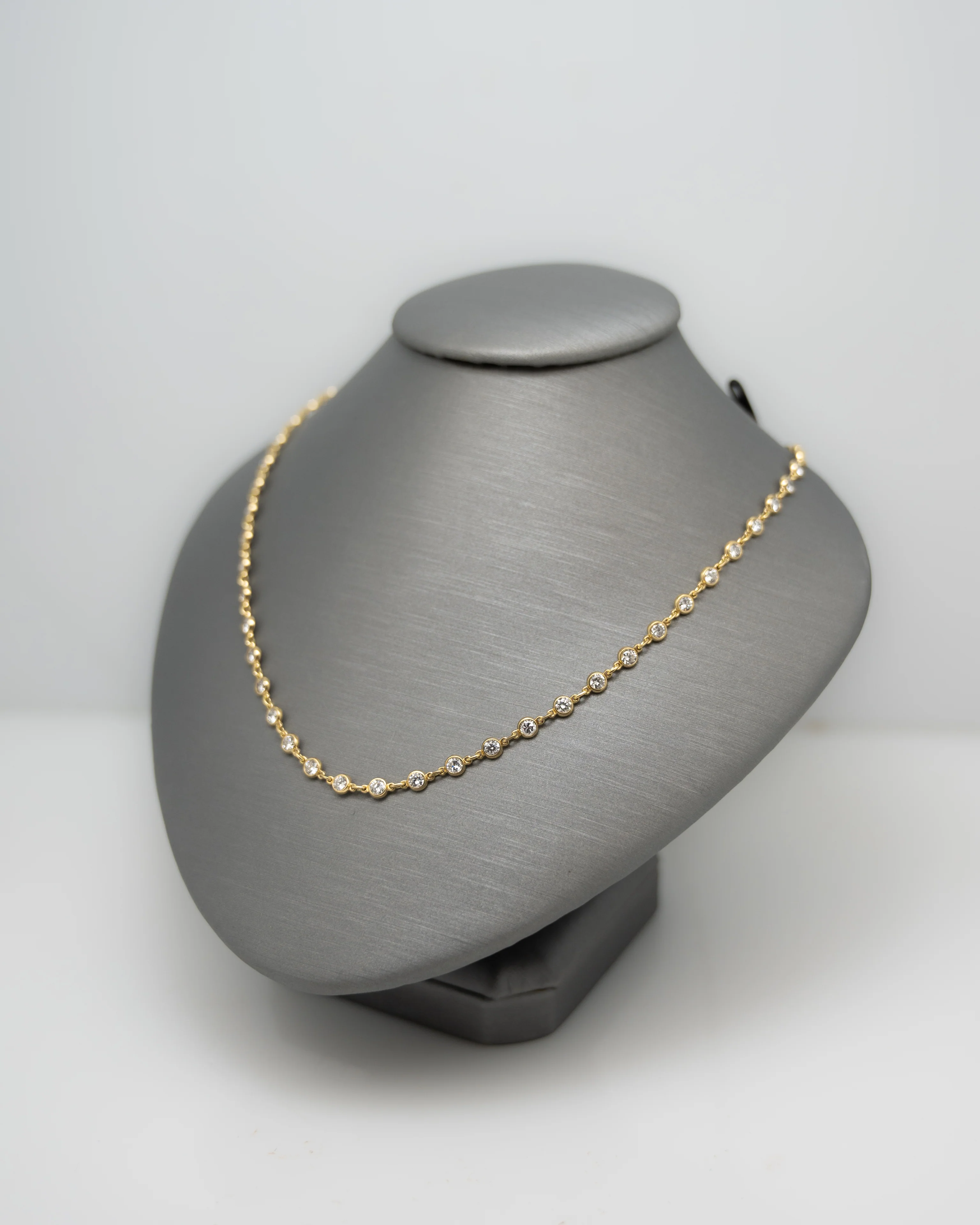4.70 Bezel Diamond Necklace in 18k Yellow Gold - Image 5