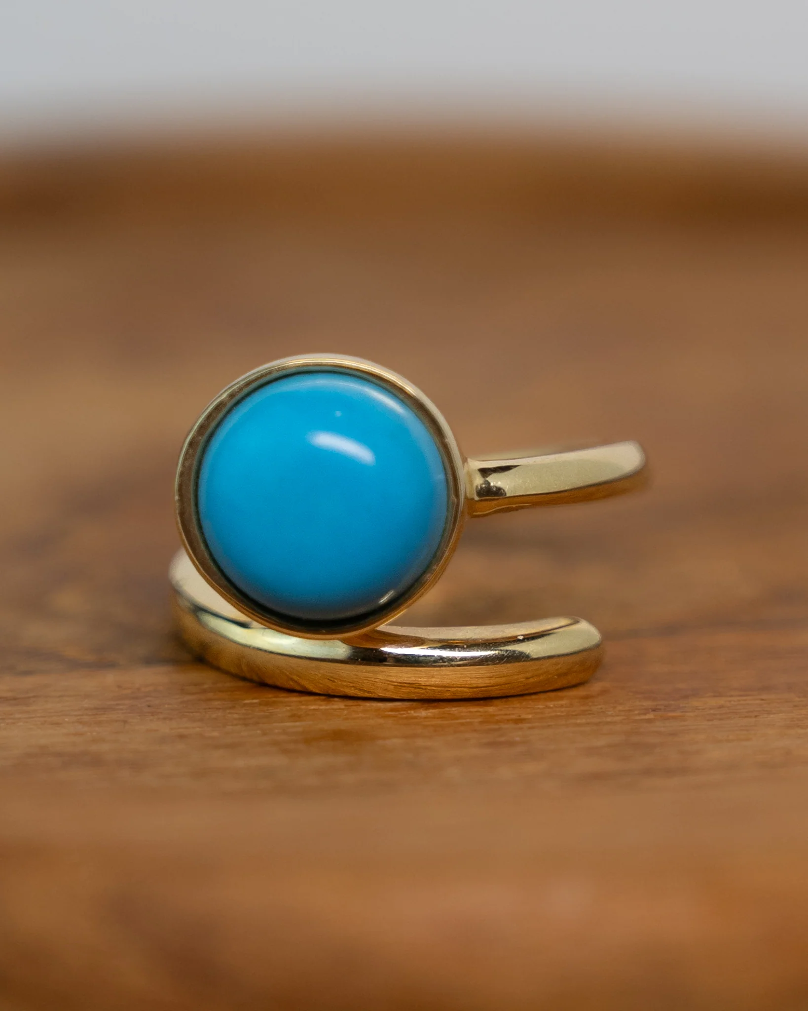 4.73 Turquoise Bypass Cocktail Ring in 14k - Image 6