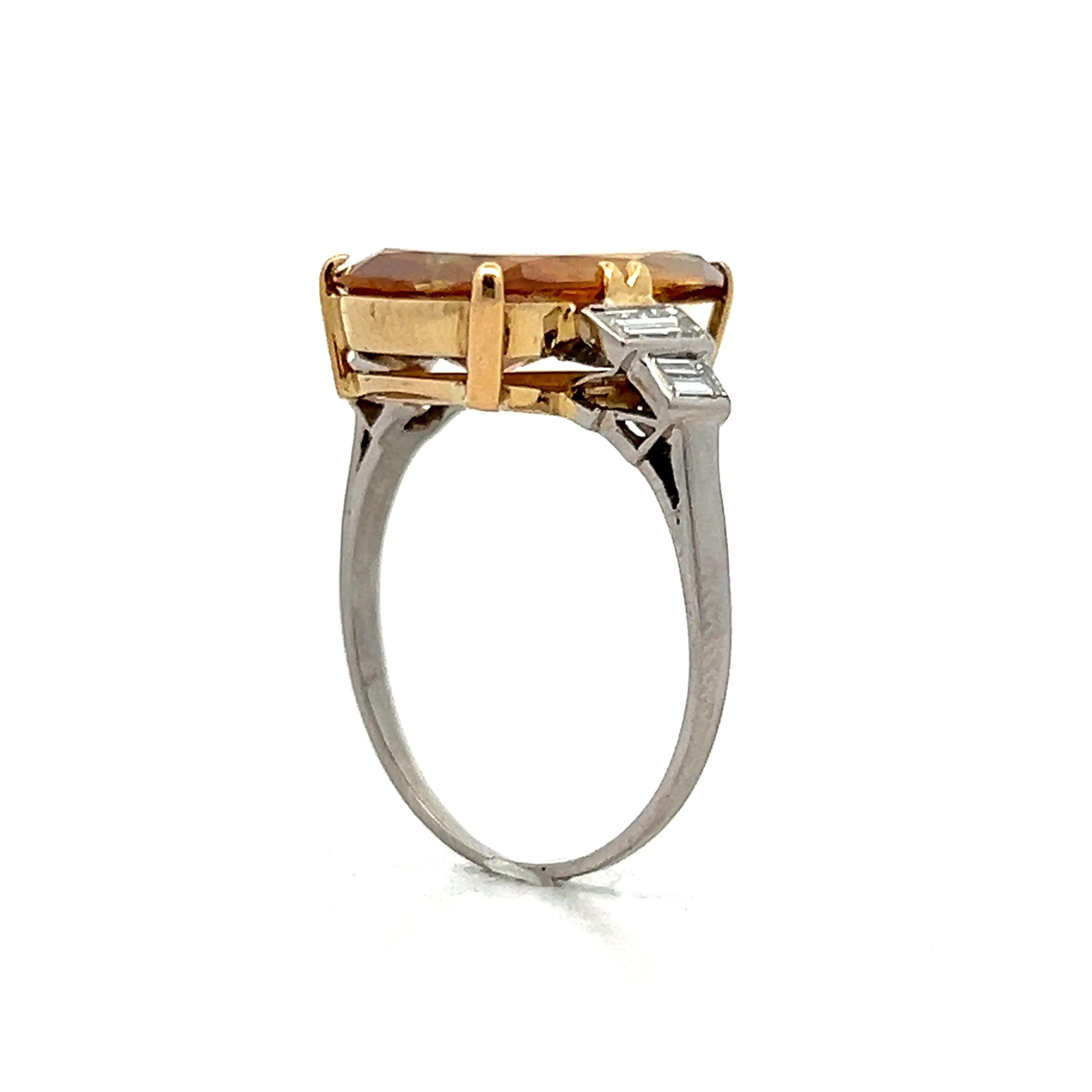 4.78 Pear Cut Brown Diamond in Yellow Gold & Platinum - Image 5
