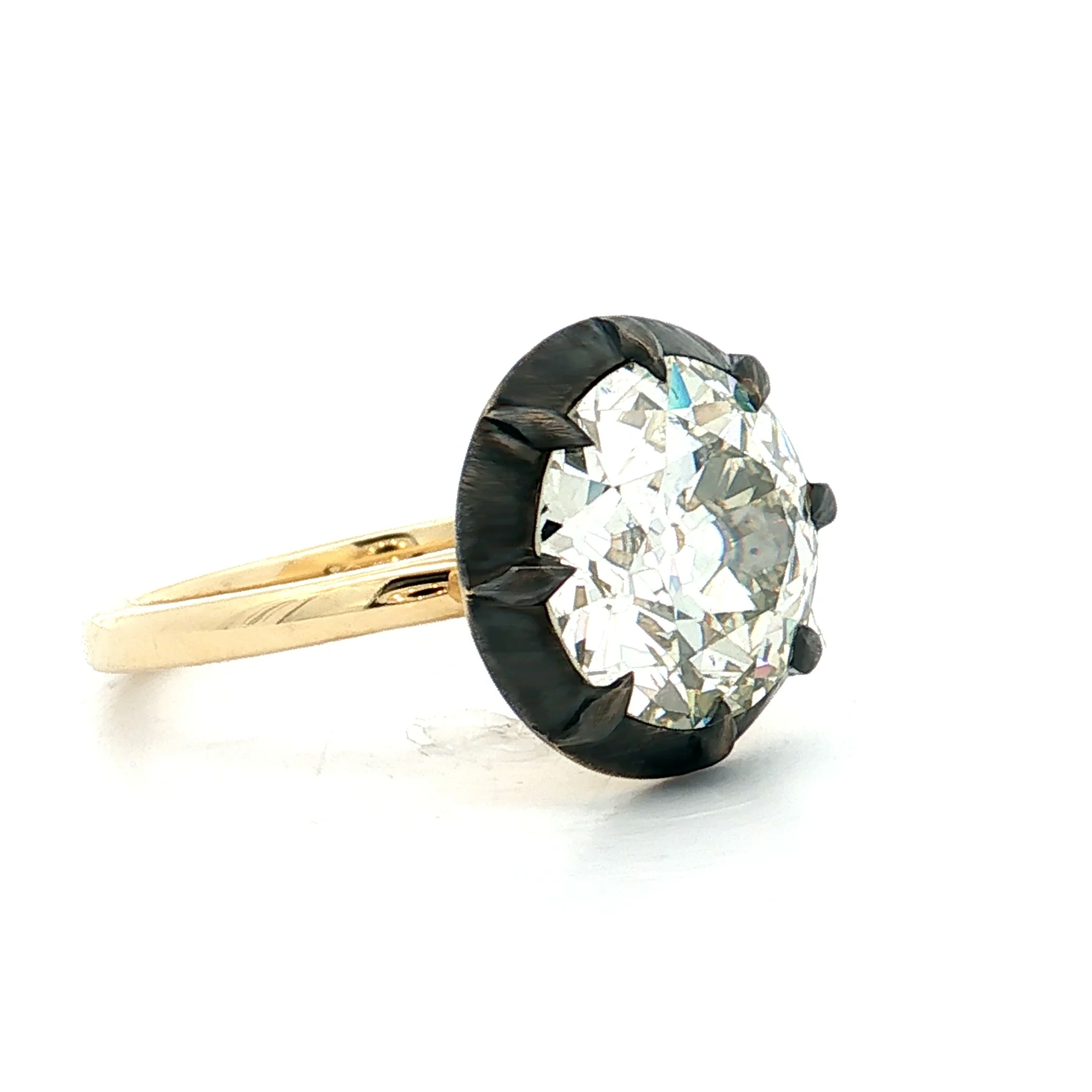 4.81 Old European Diamond Engagement Ring 18k - Image 3