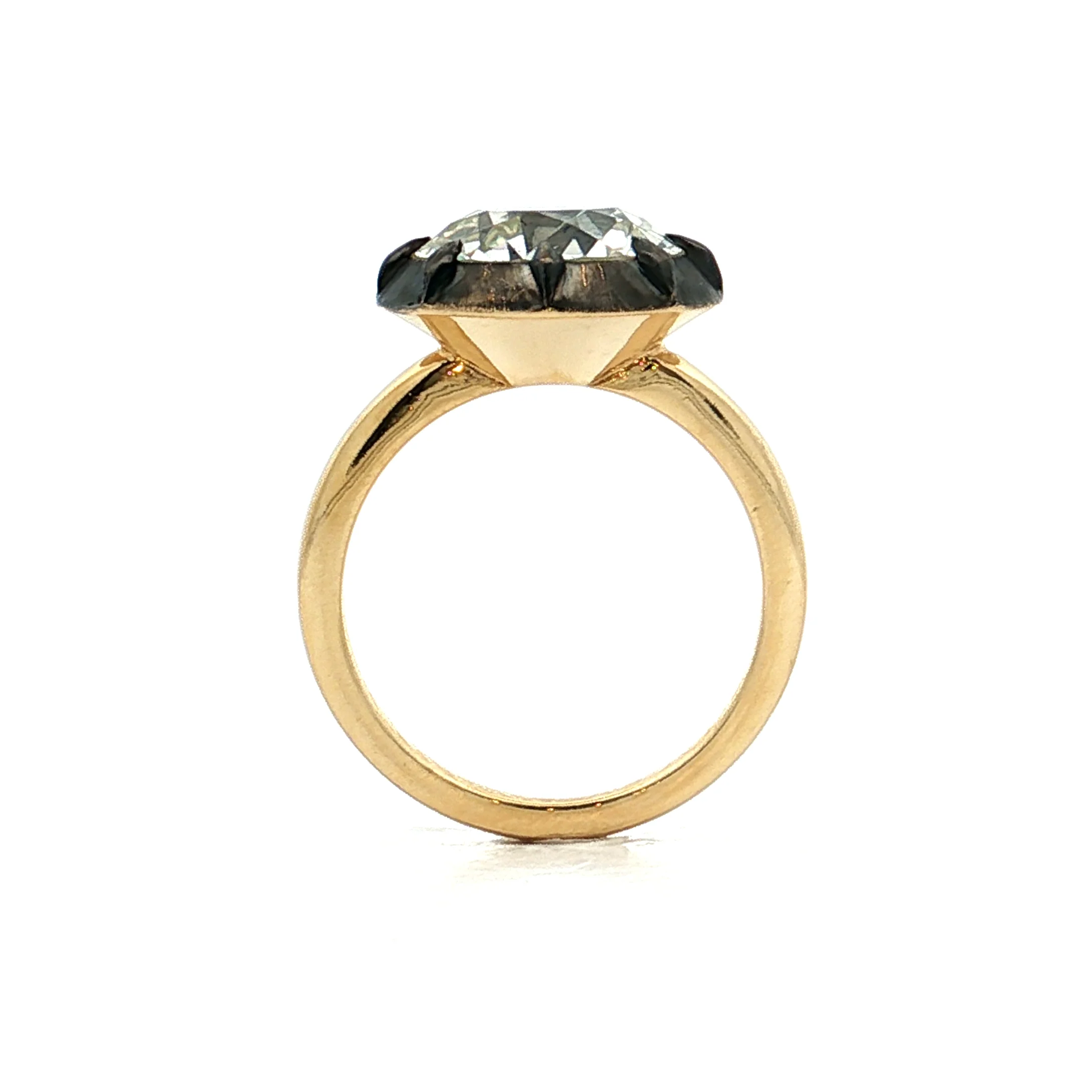 4.81 Old European Diamond Engagement Ring 18k - Image 4