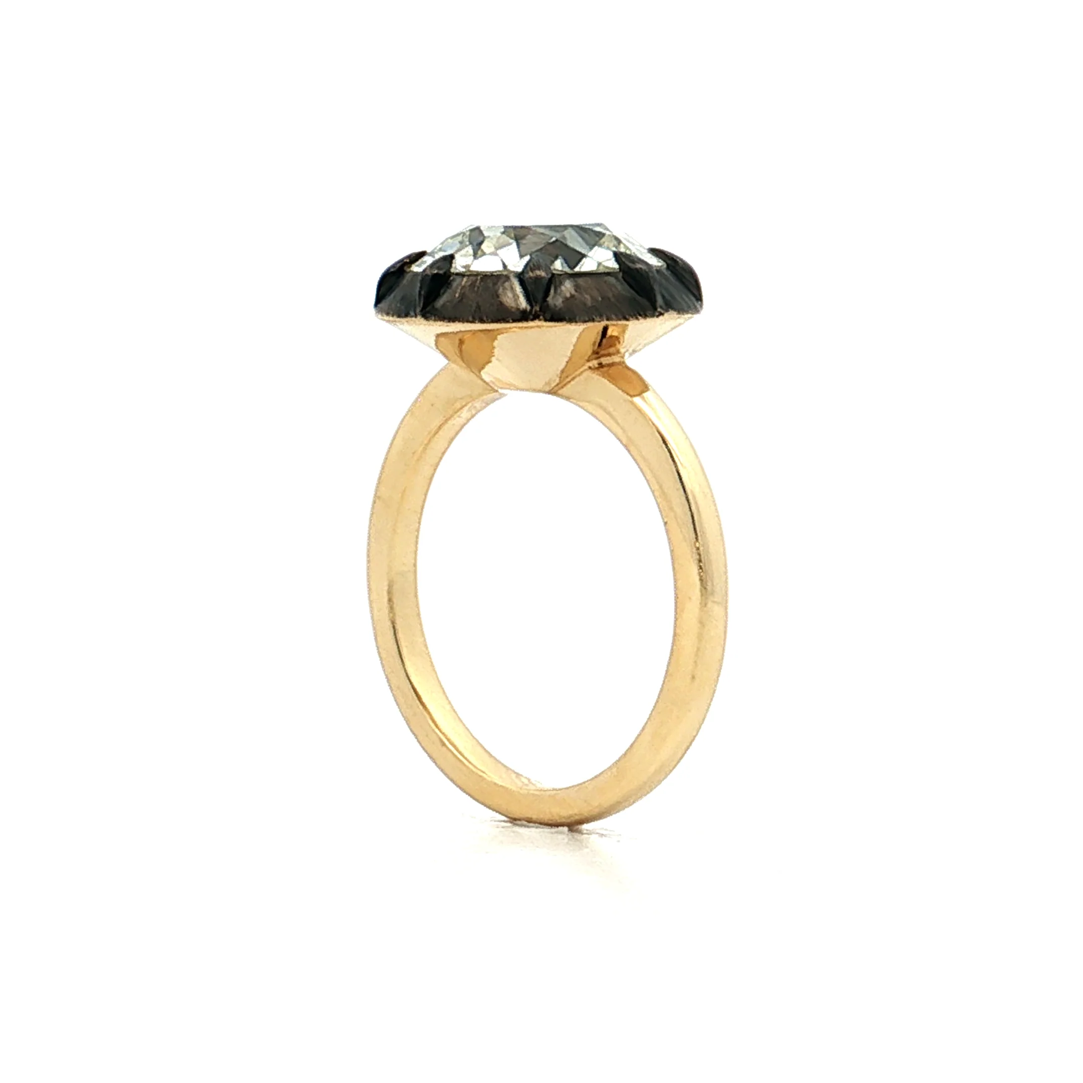 4.81 Old European Diamond Engagement Ring 18k - Image 5