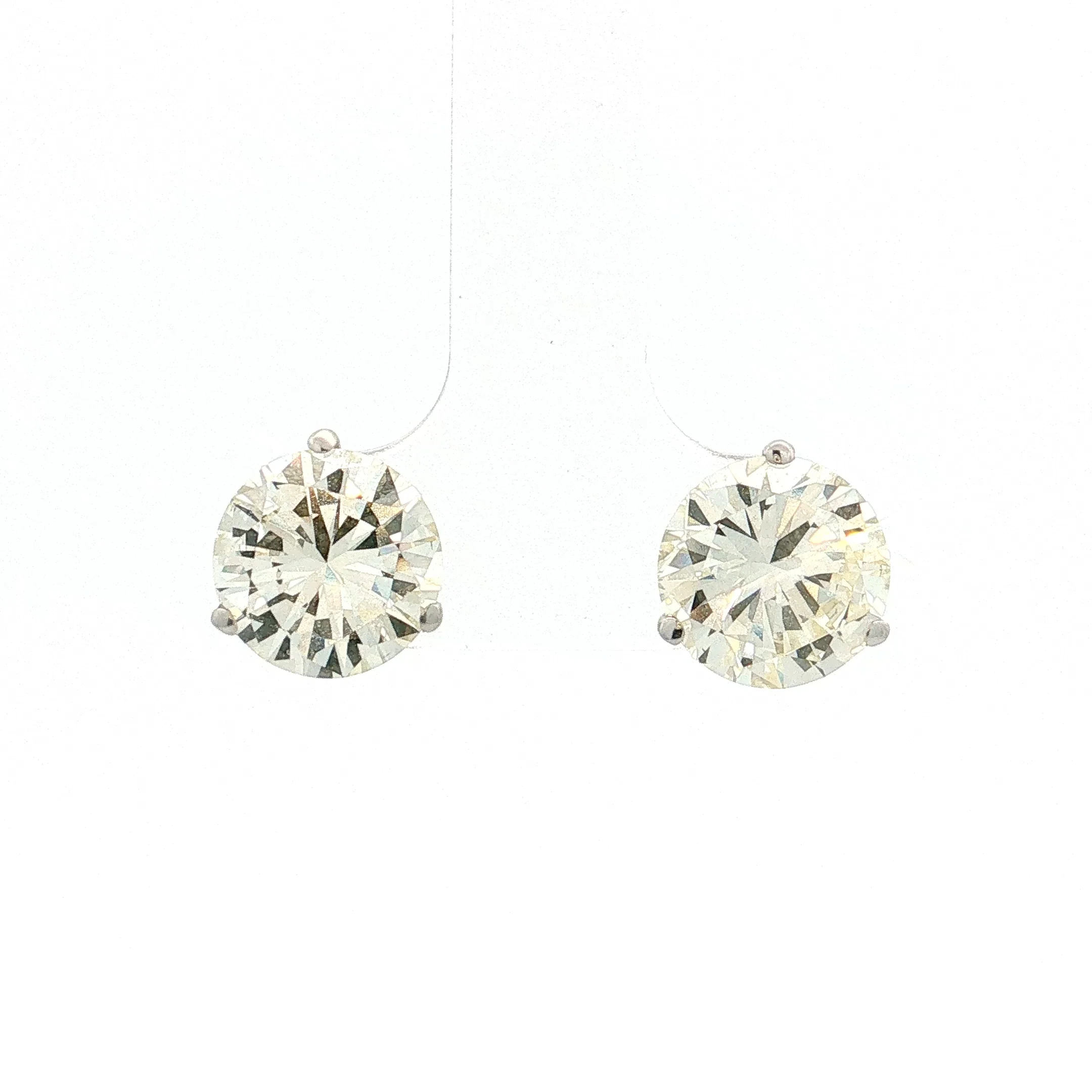4.89 Diamond Stud Earrings 14k White Gold