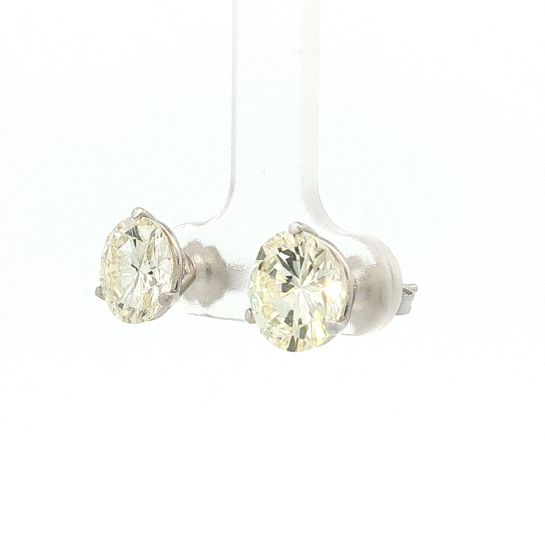 4.89 Diamond Stud Earrings 14k White Gold - Image 2