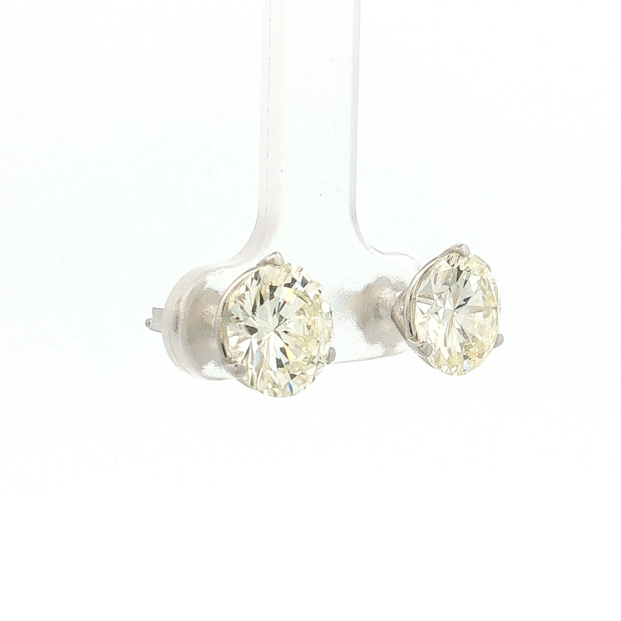 4.89 Diamond Stud Earrings 14k White Gold - Image 3