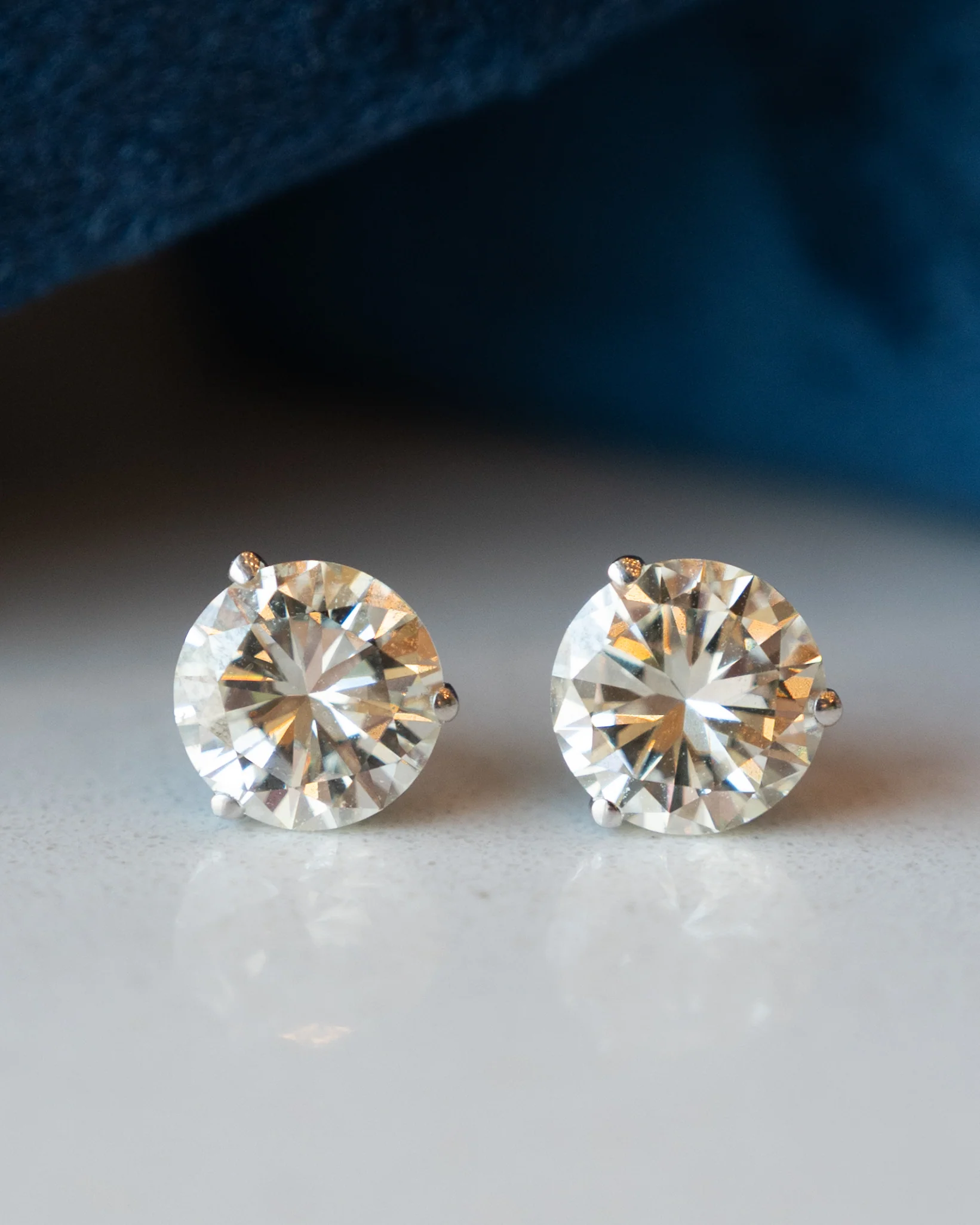 4.89 Diamond Stud Earrings 14k White Gold - Image 4