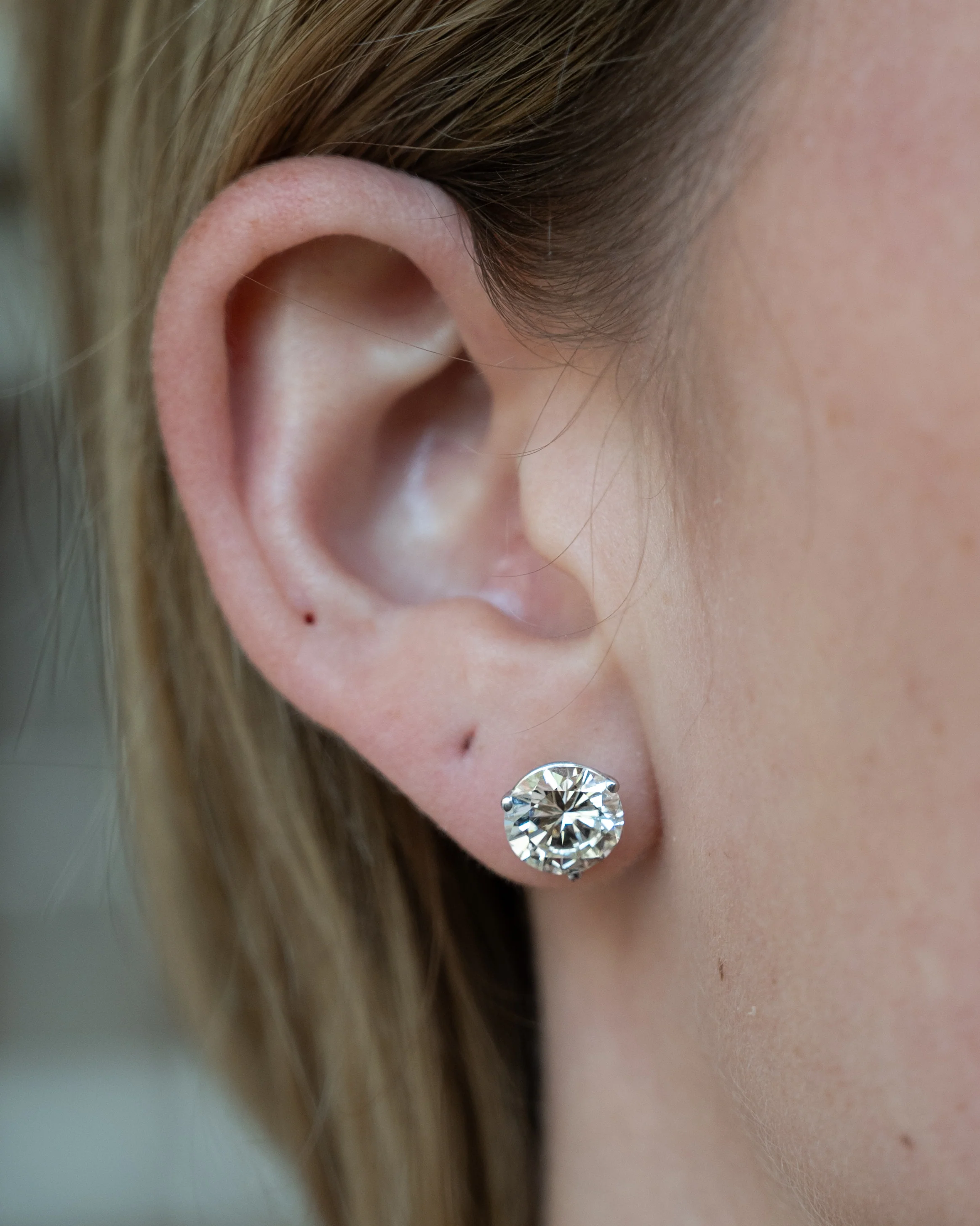 4.89 Diamond Stud Earrings 14k White Gold - Image 5