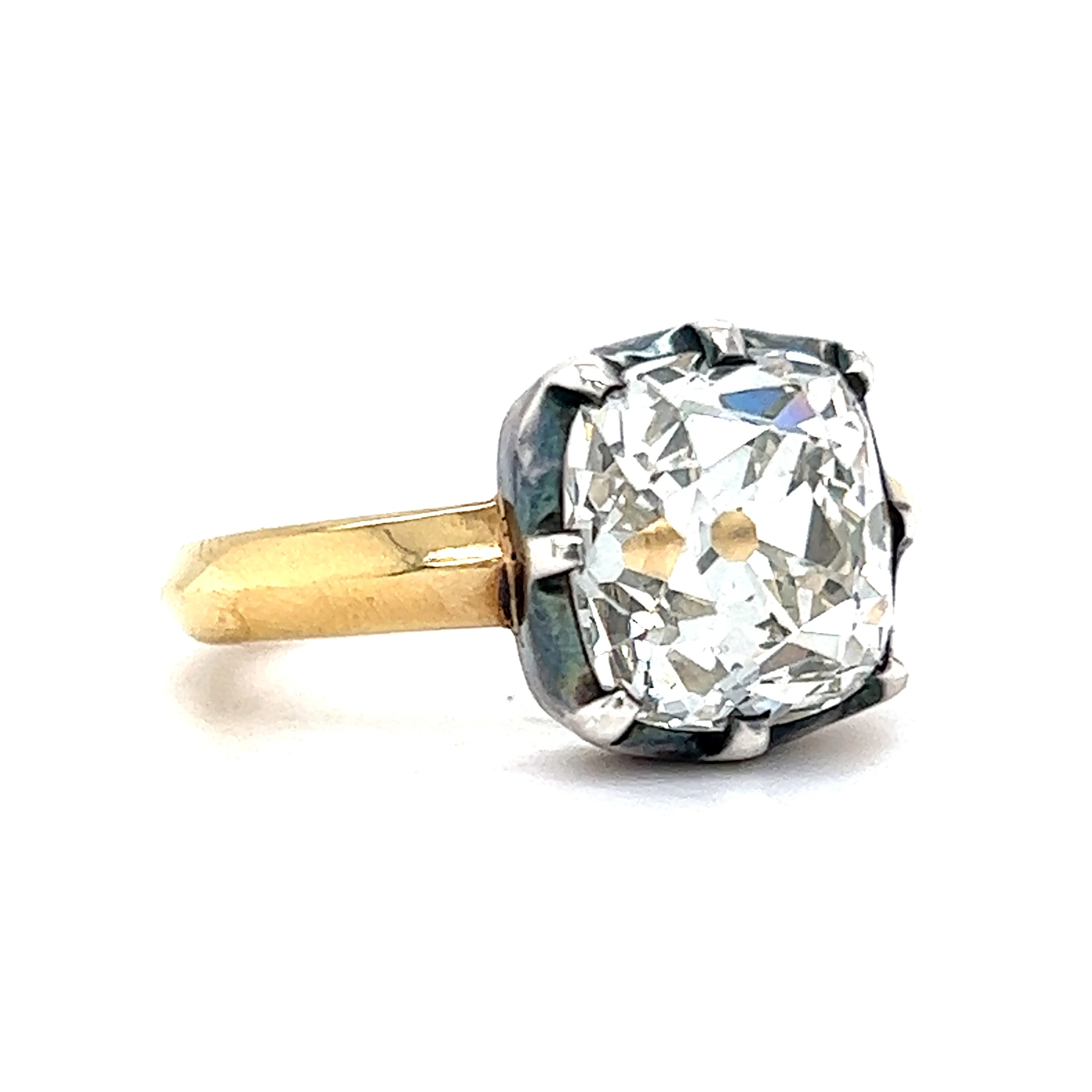 4.91 Old Mine Brilliant Cut Diamond Engagement Ring in 18k - Image 3
