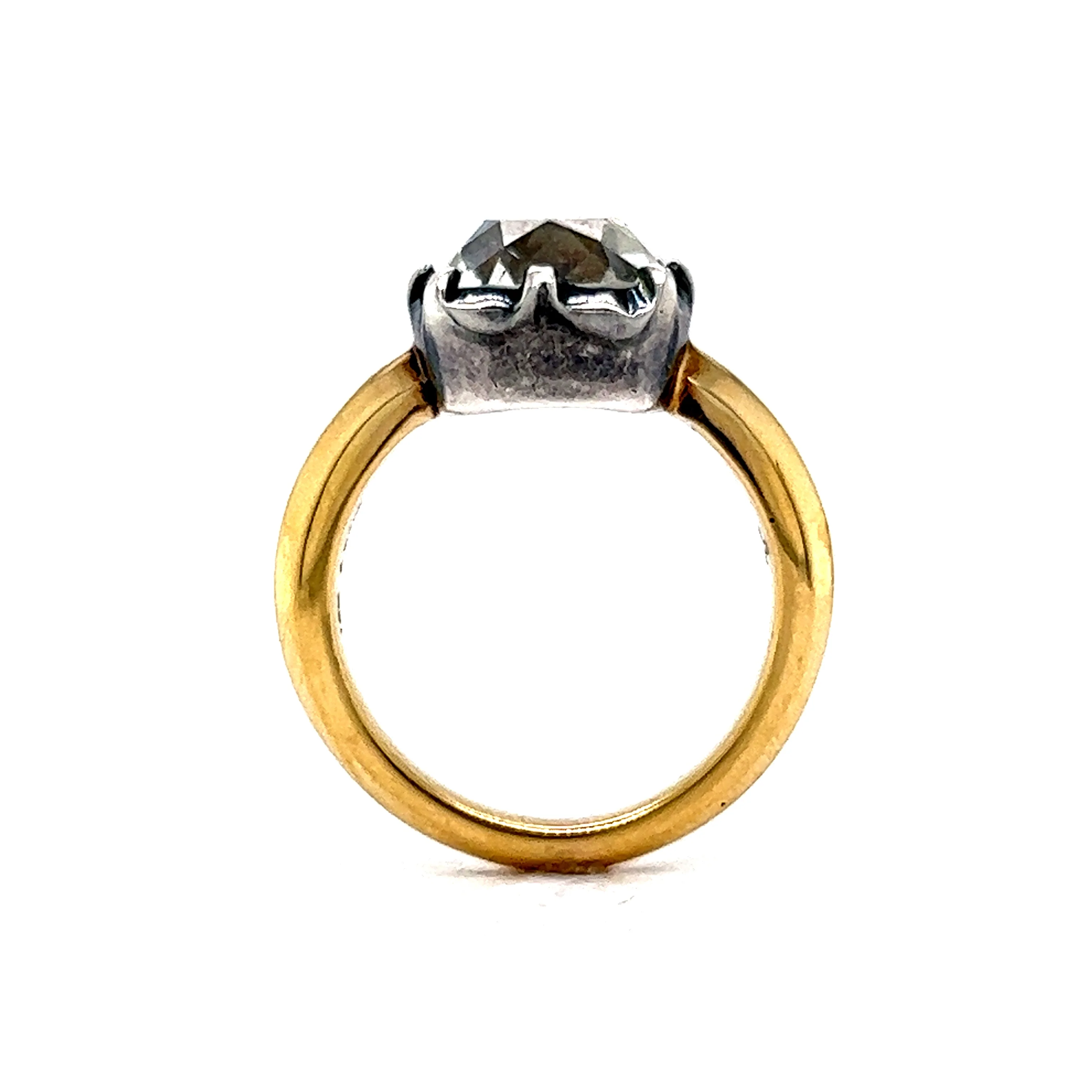 4.91 Old Mine Brilliant Cut Diamond Engagement Ring in 18k - Image 4
