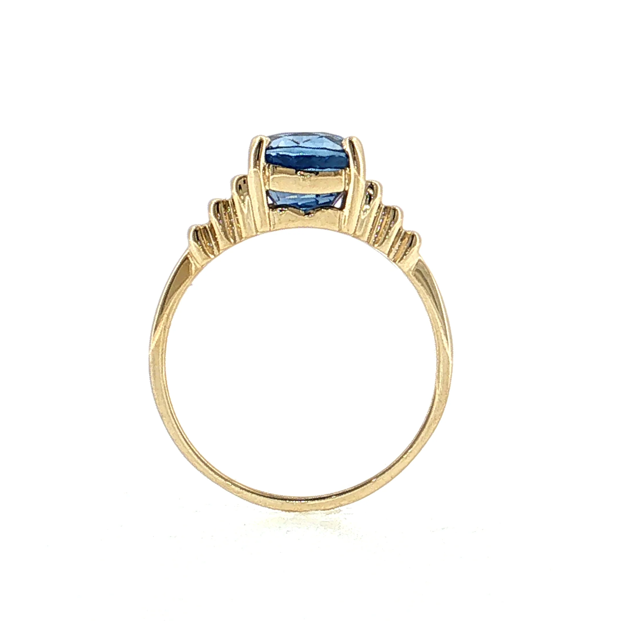 4.98 Cushion Blue Sapphire Engagement Ring 14k - Image 4